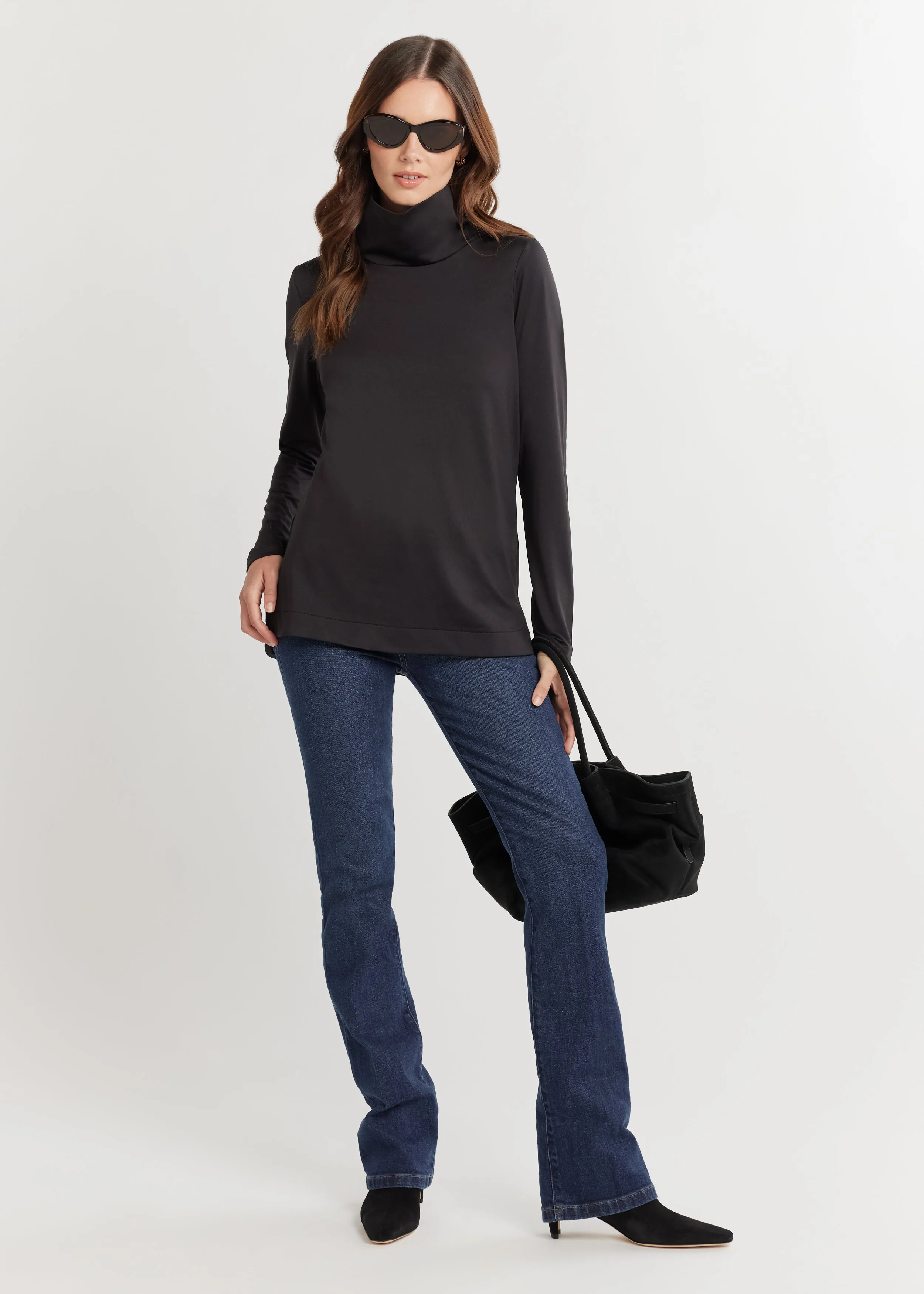 Alpine Turtleneck in Luxe Stretch (Black) sold by Dudley Stephens product image thumbnail 2