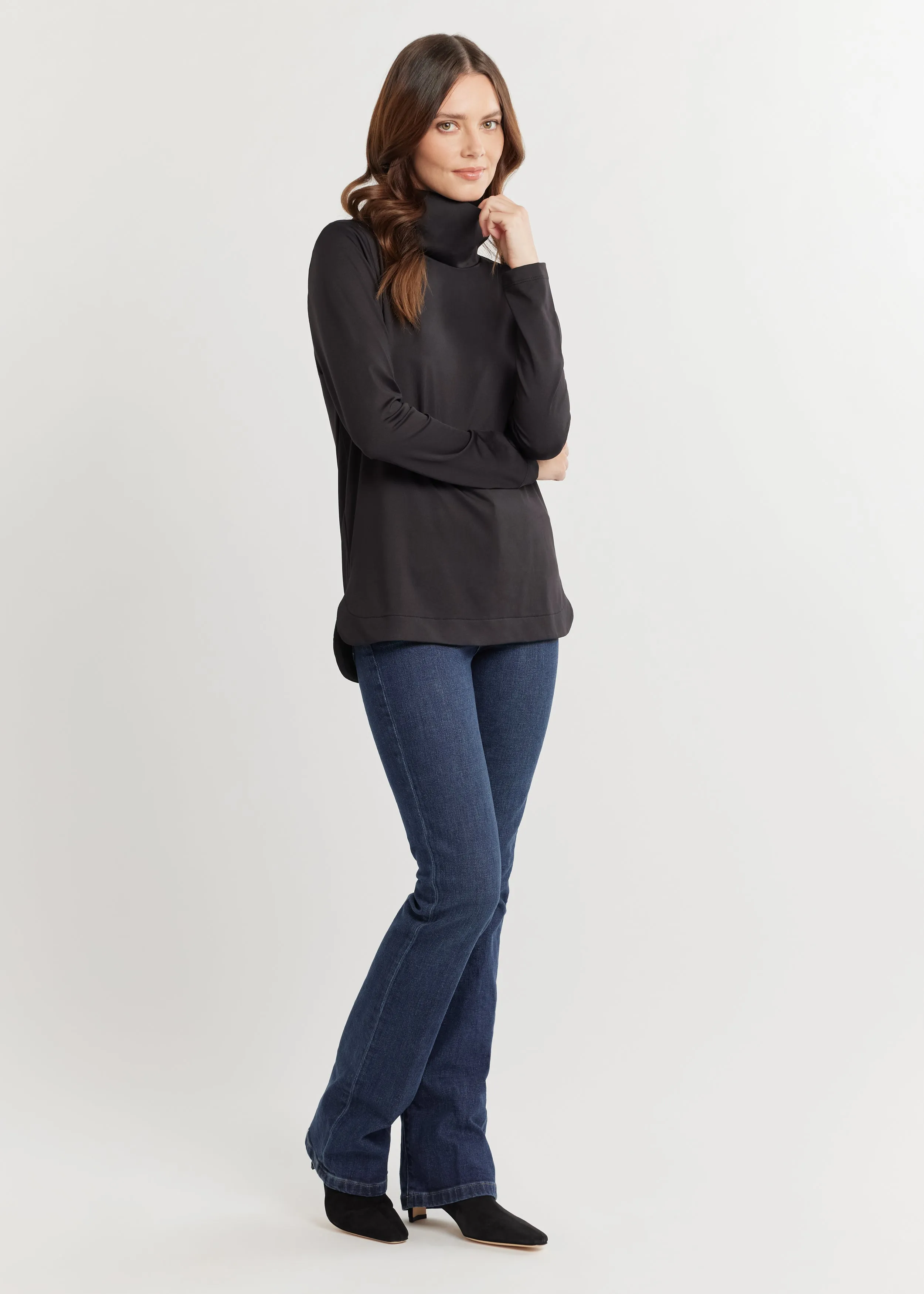 Alpine Turtleneck in Luxe Stretch (Black) sold by Dudley Stephens product image thumbnail 3