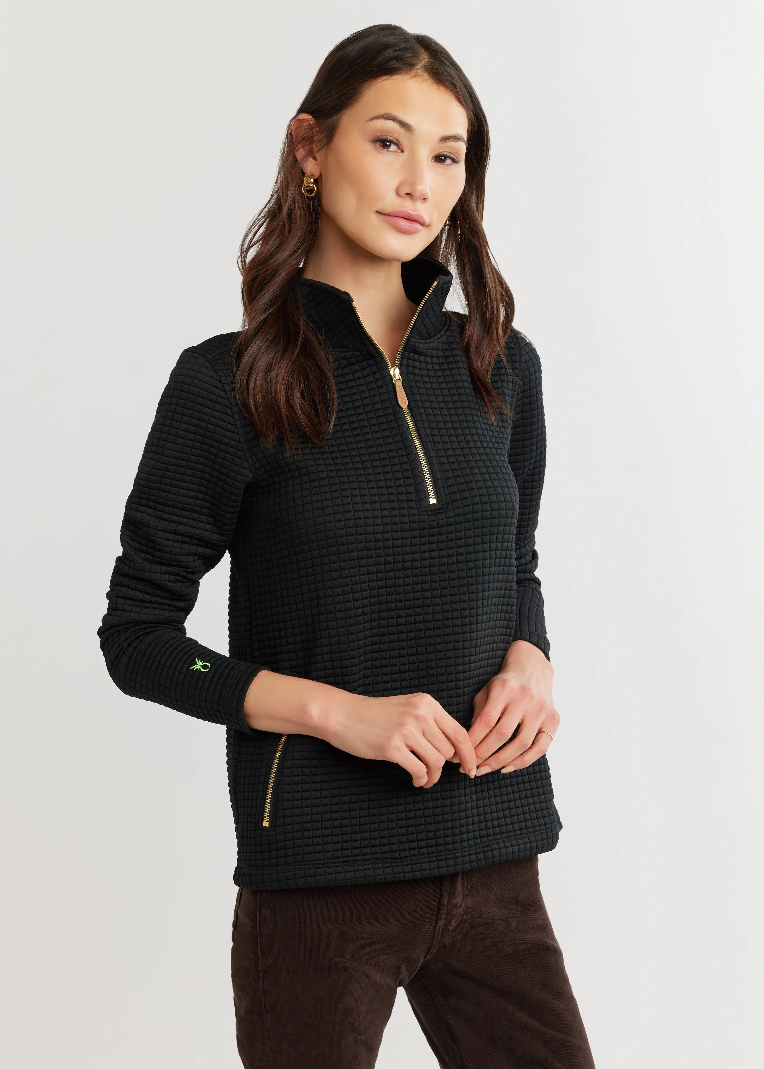 Smith Point Pullover in Waffle (Black) sold by Dudley Stephens