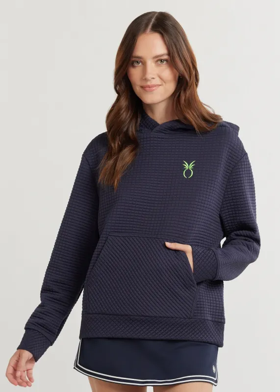 Hendrie Hoodie in Waffle (Navy) sold by Dudley Stephens