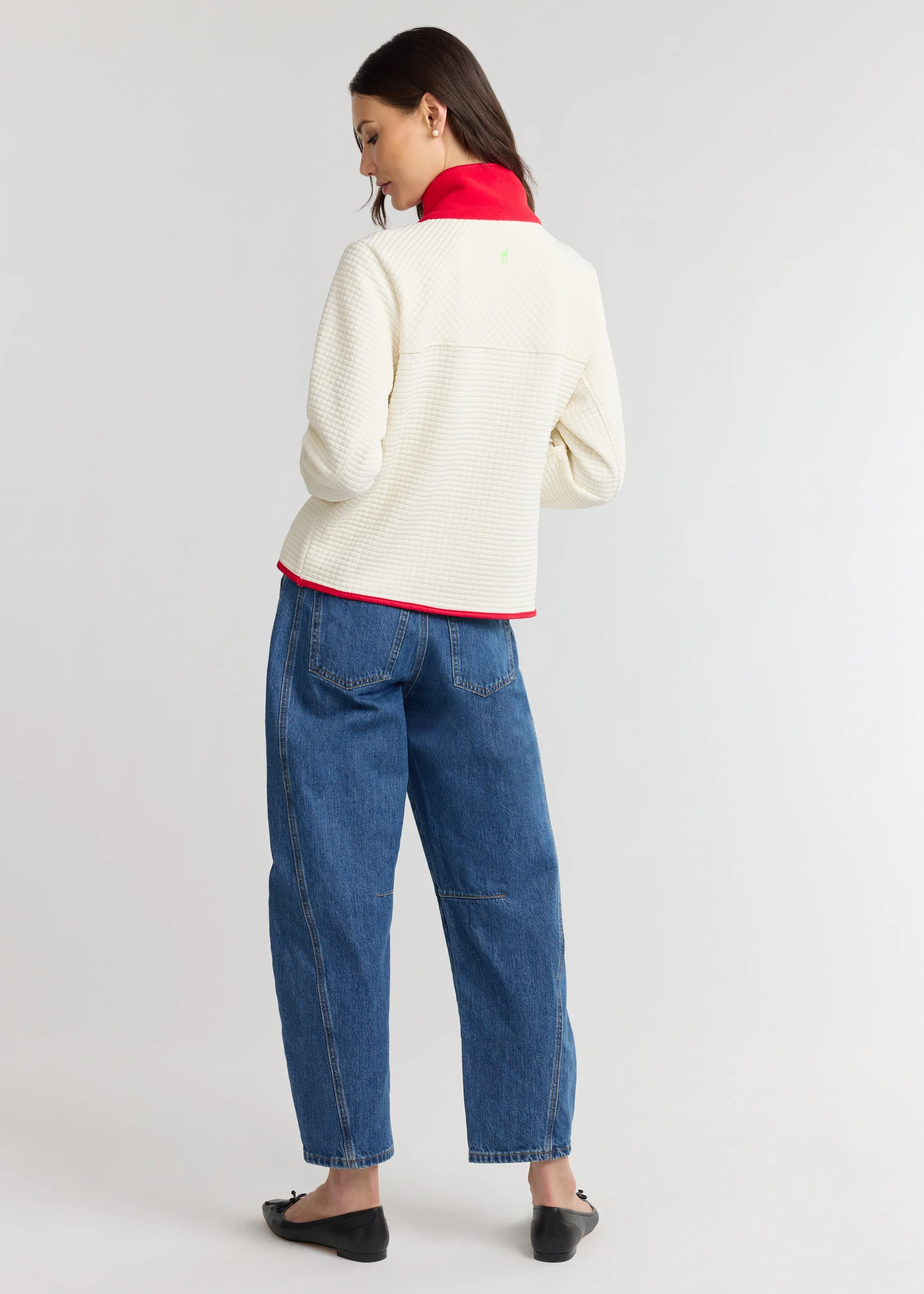 Cherry Lawn Pullover in Waffle/Vello Fleece (Cream/Cherry Red) sold by Dudley Stephens product image thumbnail 4