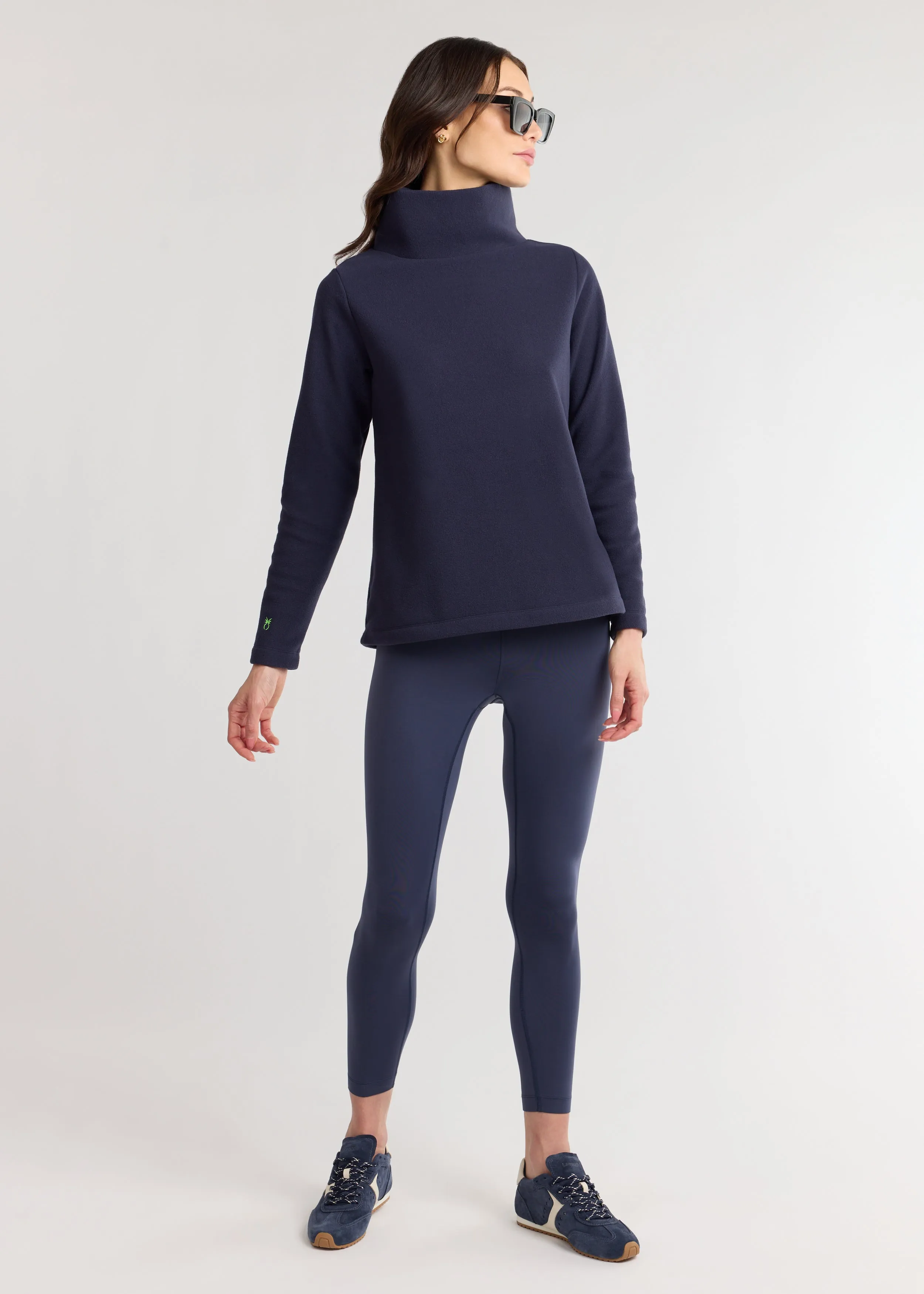 Greenpoint Turtleneck in Vello Fleece (Navy) sold by Dudley Stephens product image thumbnail 2