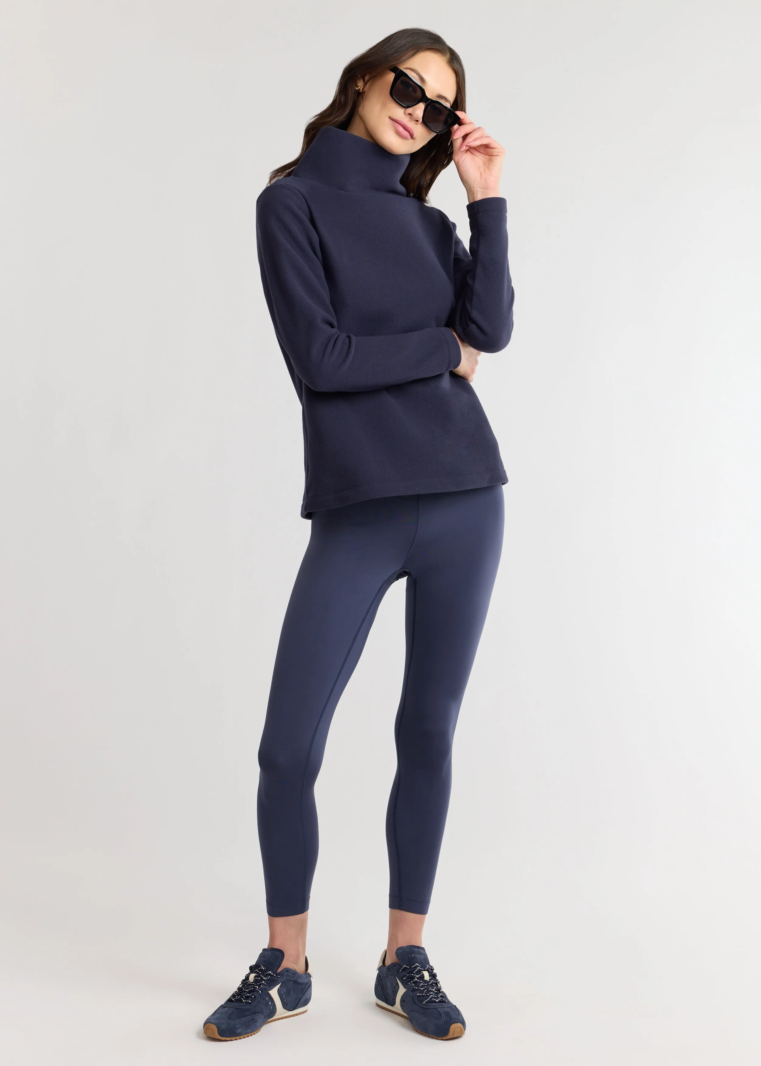 Greenpoint Turtleneck in Vello Fleece (Navy) sold by Dudley Stephens product image thumbnail 3