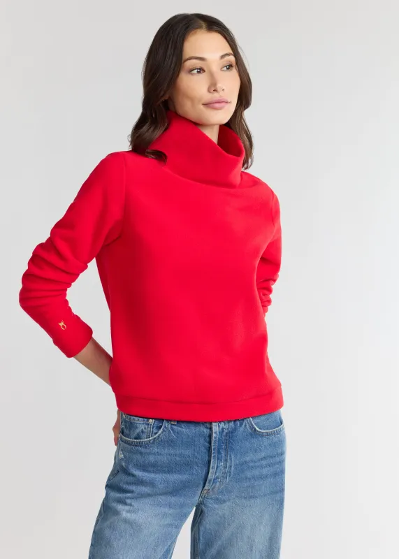 Park Slope Turtleneck in Vello Fleece (Cherry Red) sold by Dudley Stephens