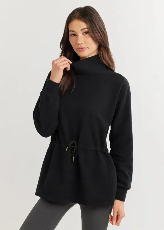 Lena Tunic in Vello Fleece (Black) sold by Dudley Stephens