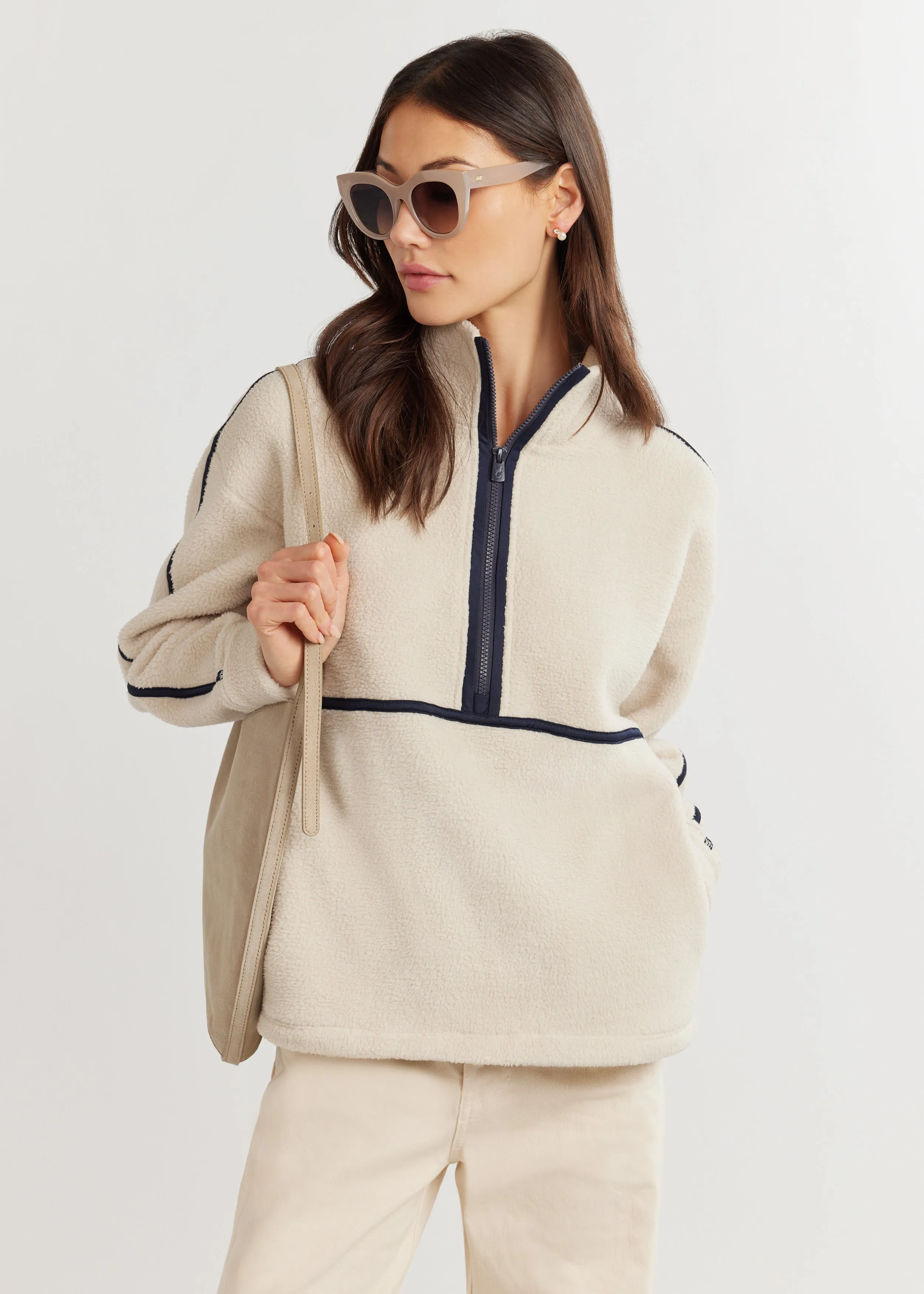 Shetland Pullover in Sherpa Fleece (Oatmeal) sold by Dudley Stephens