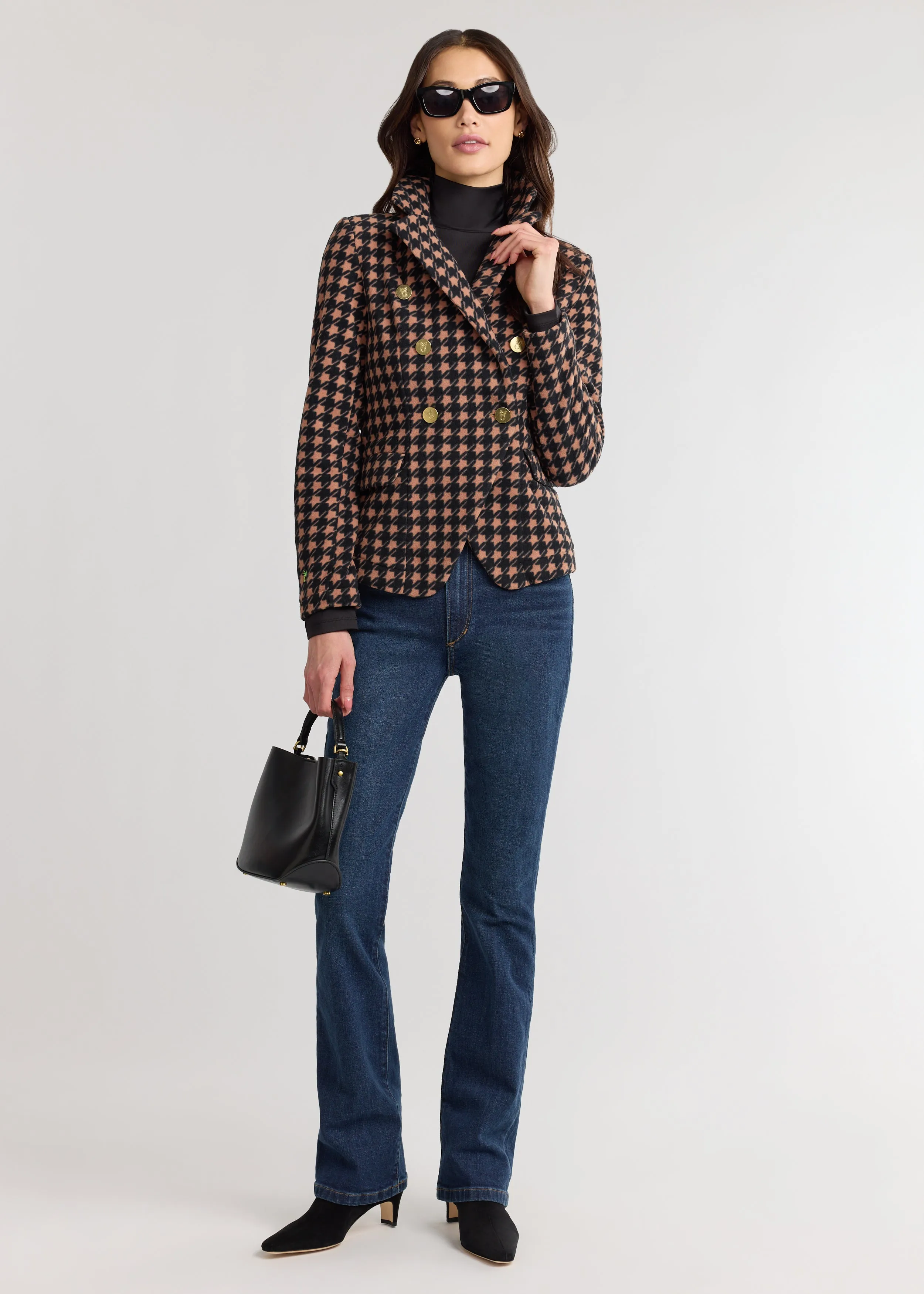 Uptown Blazer in Vello Fleece (Camel/Black Houndstooth) sold by Dudley Stephens product image thumbnail 2