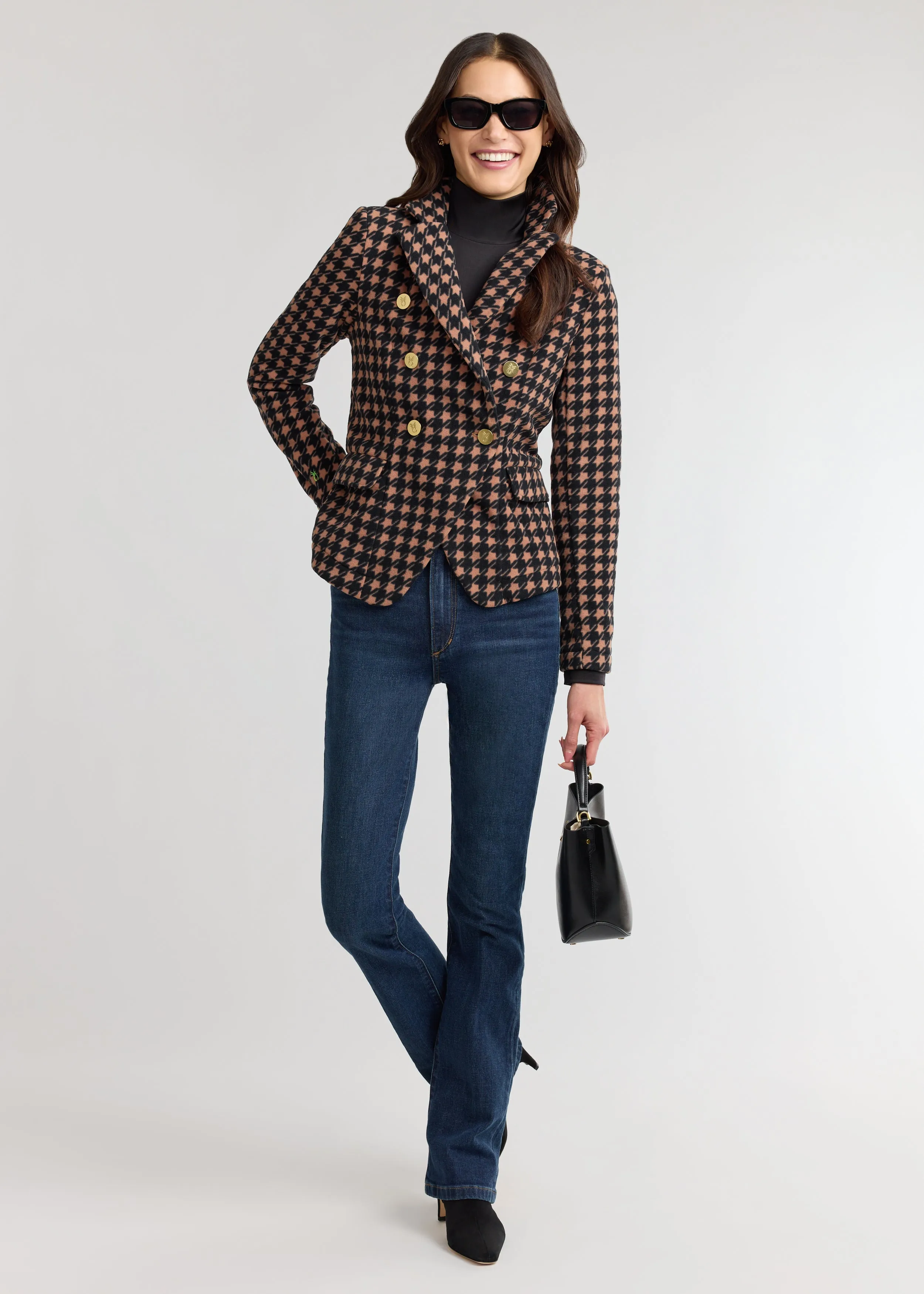 Uptown Blazer in Vello Fleece (Camel/Black Houndstooth) sold by Dudley Stephens product image thumbnail 4