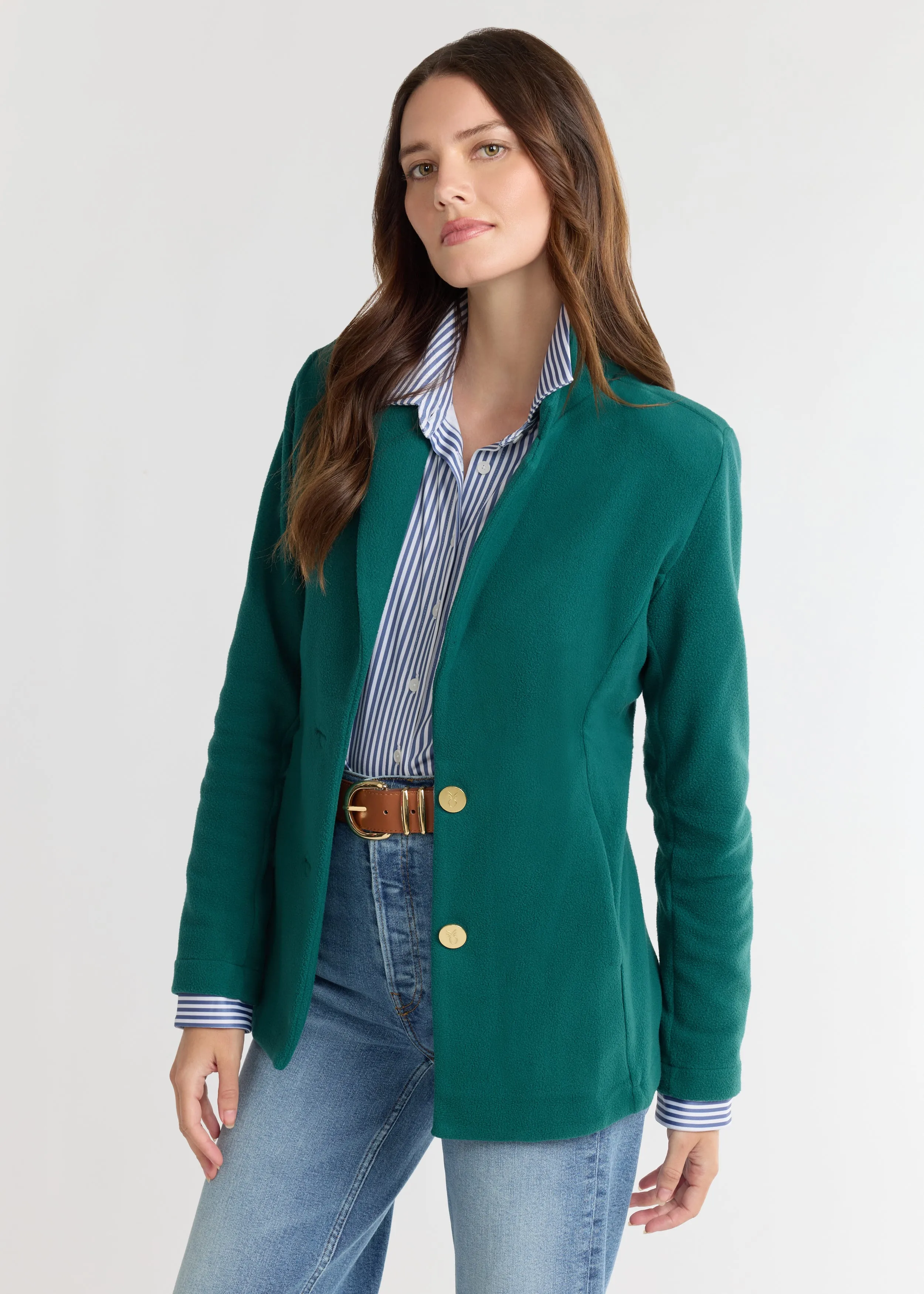 Wellington Blazer in Vello Fleece (Woodland Green) sold by Dudley Stephens