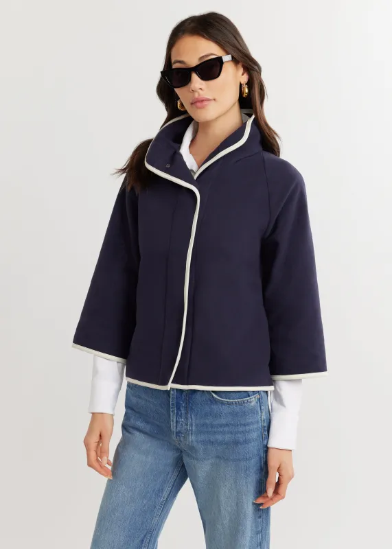 Catalina Jacket in Vello Fleece (Navy) sold by Dudley Stephens