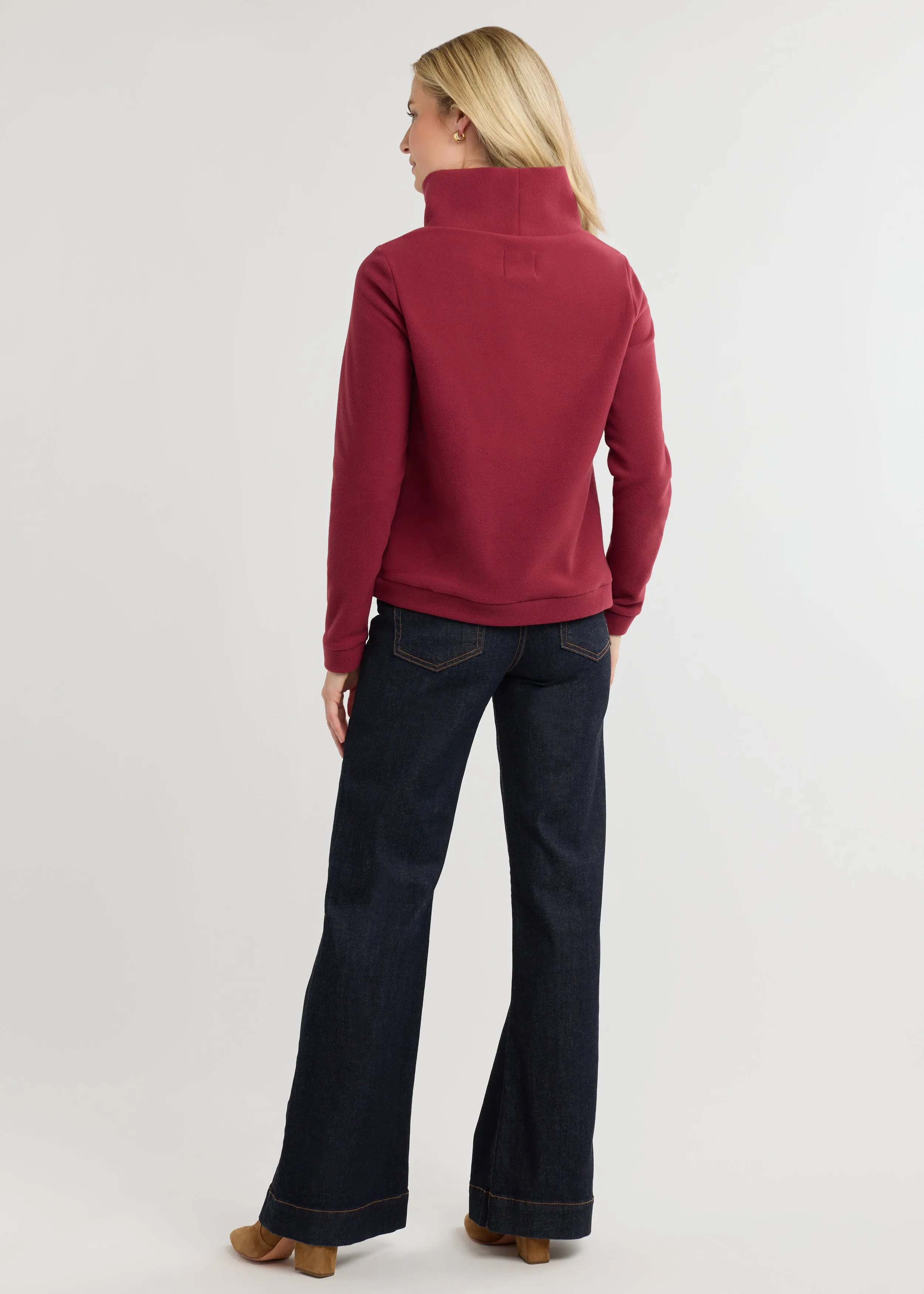 Park Slope Turtleneck in Vello Fleece (Burgundy) sold by Dudley Stephens product image thumbnail 4