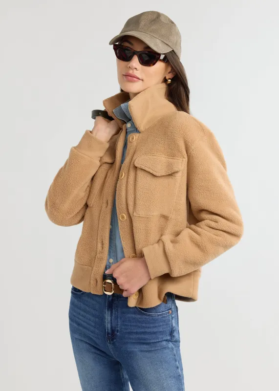 Kentfield Jacket in Sherpa Fleece (Camel) sold by Dudley Stephens