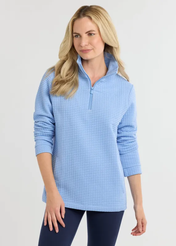 Pocomo Pullover in Waffle (Periwinkle) sold by Dudley Stephens