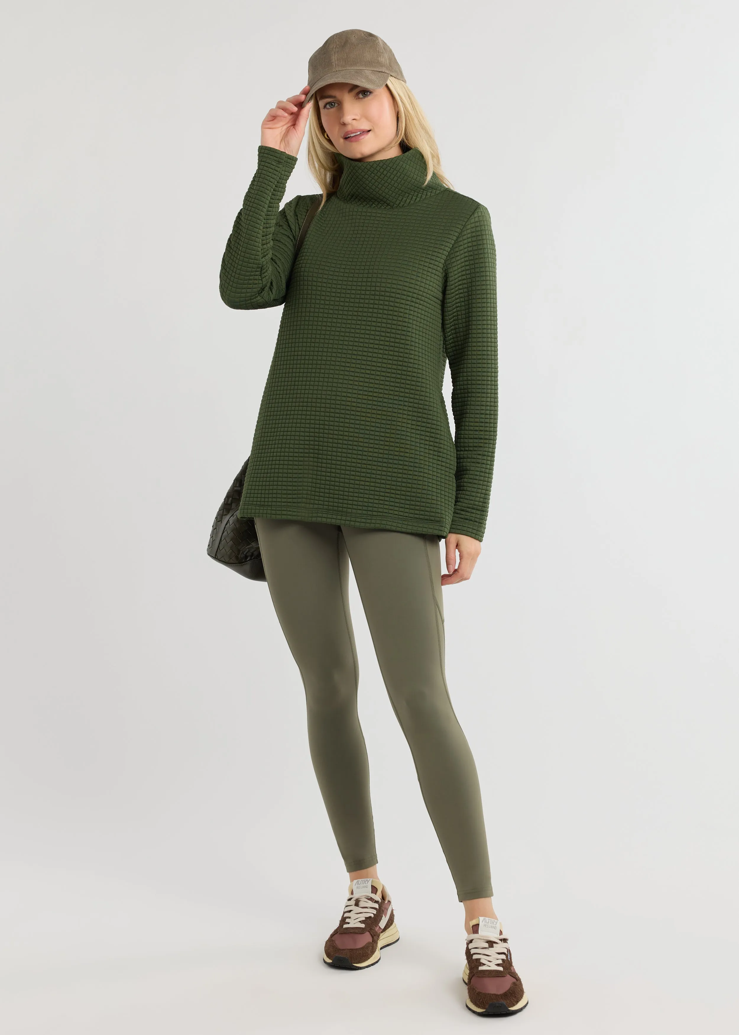 Cobble Hill Turtleneck in Waffle (Spruce) sold by Dudley Stephens product image thumbnail 2