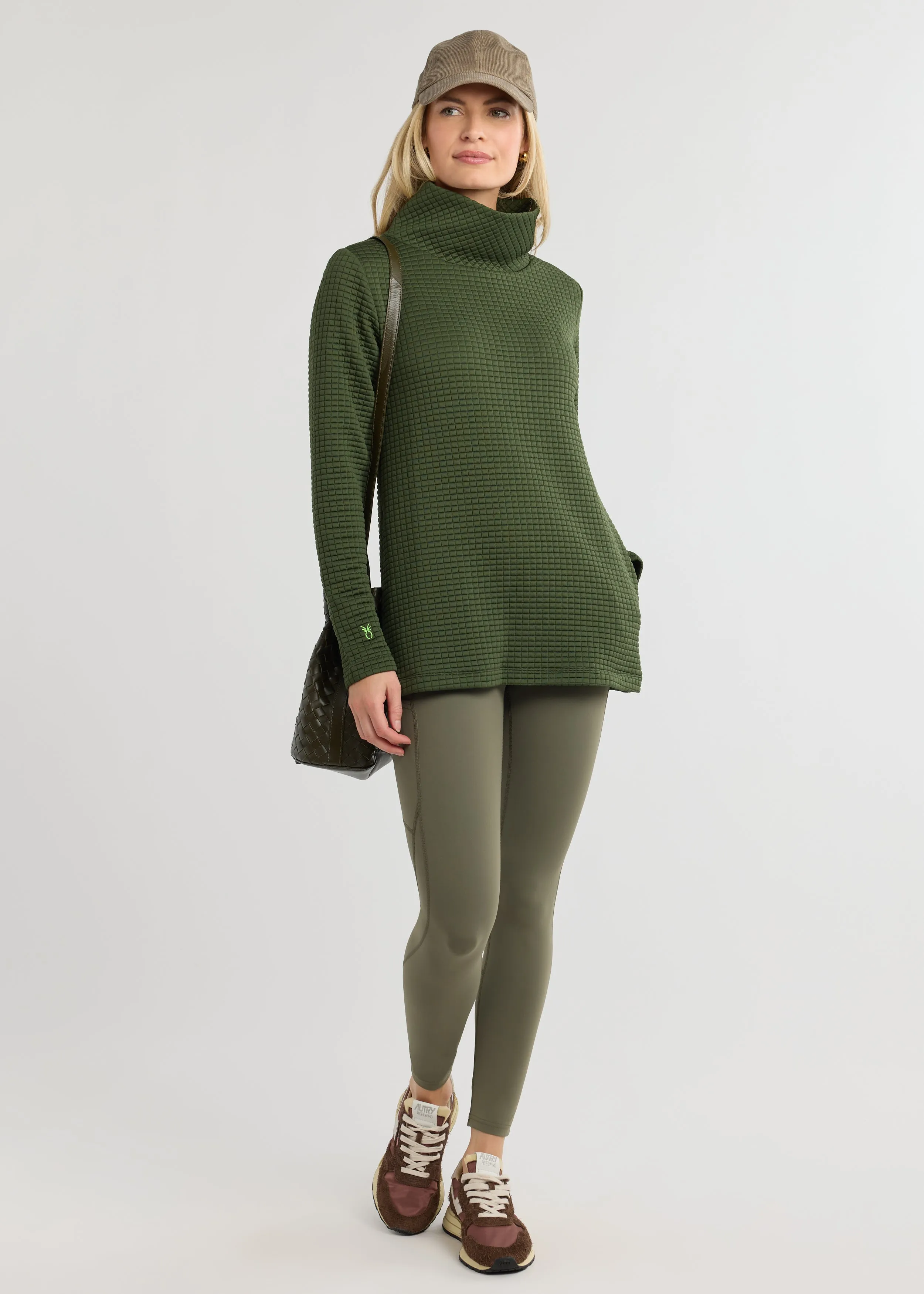 Cobble Hill Turtleneck in Waffle (Spruce) sold by Dudley Stephens product image thumbnail 3