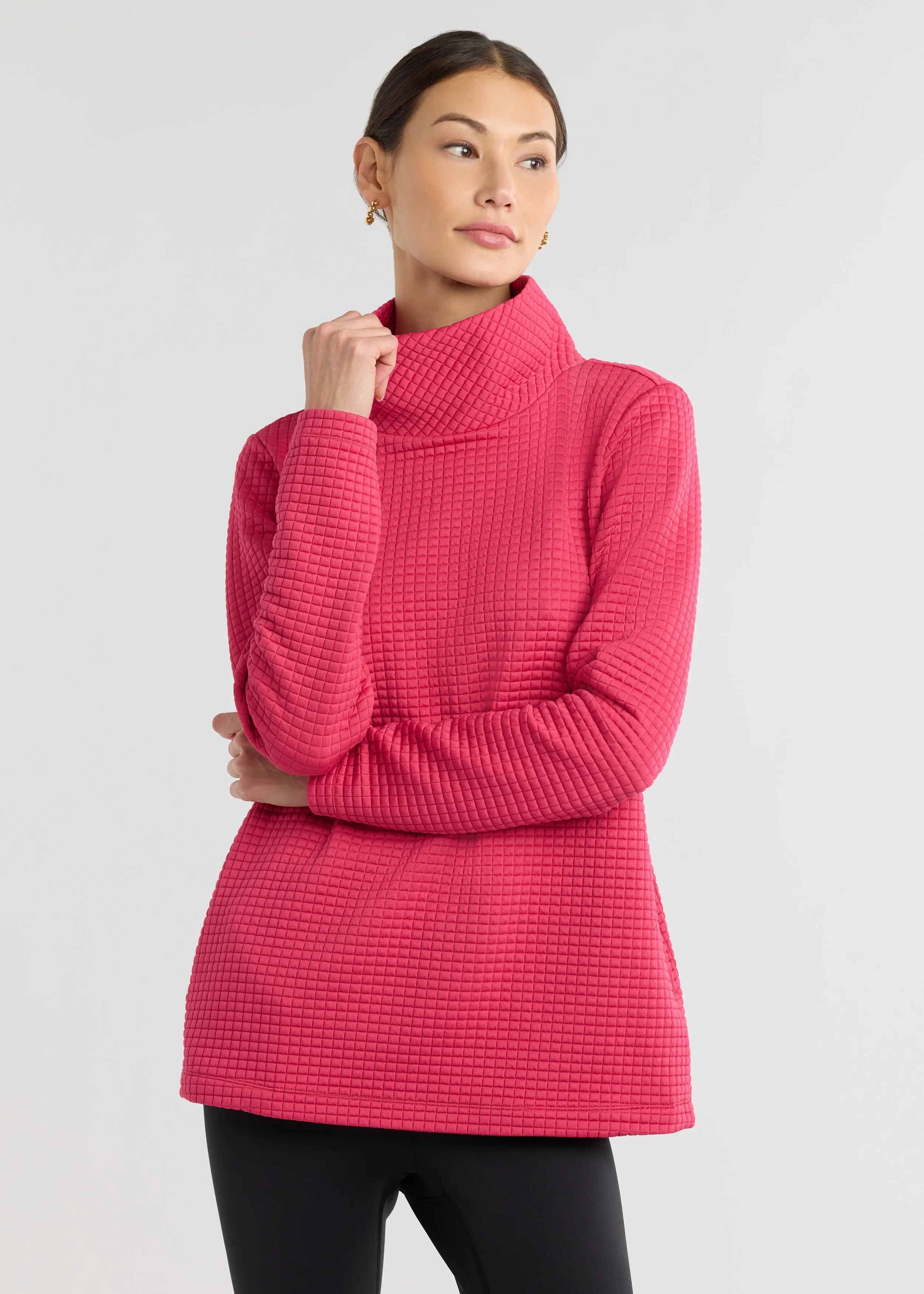 Cobble Hill Turtleneck in Waffle (Berry) sold by Dudley Stephens