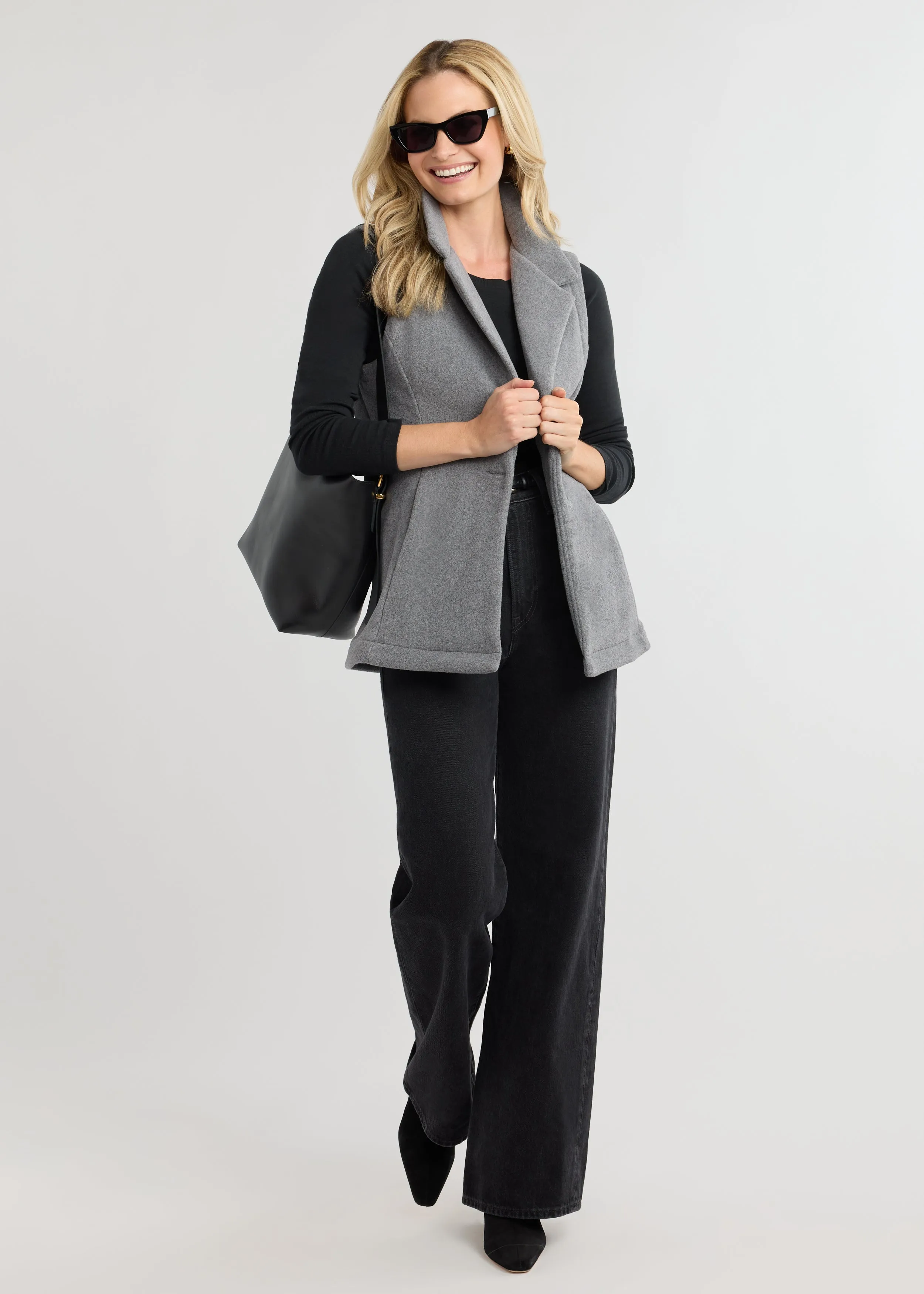 Pacific Vest in Double Layer Vello Fleece (Charcoal Grey) sold by Dudley Stephens product image thumbnail 2