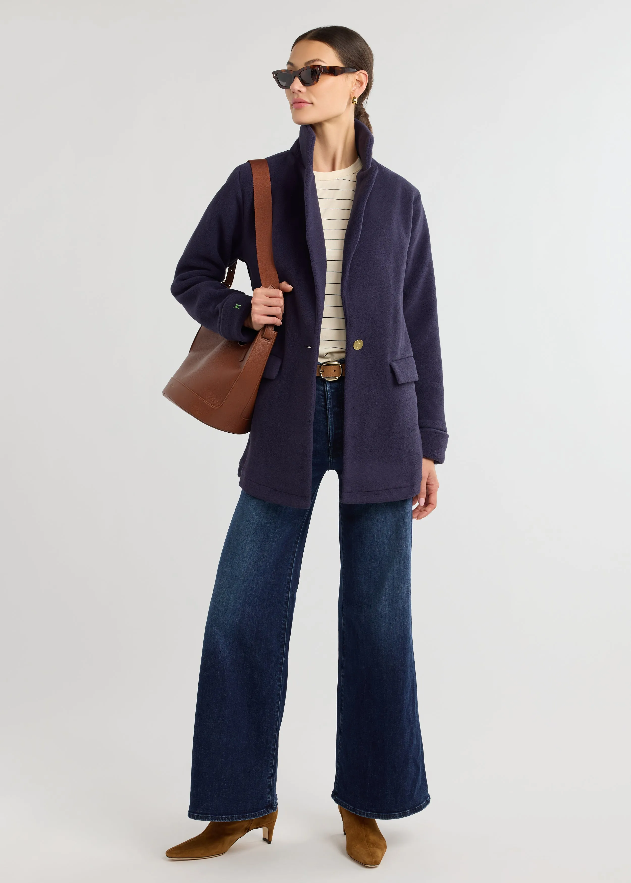 Bonnie Jacket in Double Layer Vello Fleece (Navy) sold by Dudley Stephens product image thumbnail 3