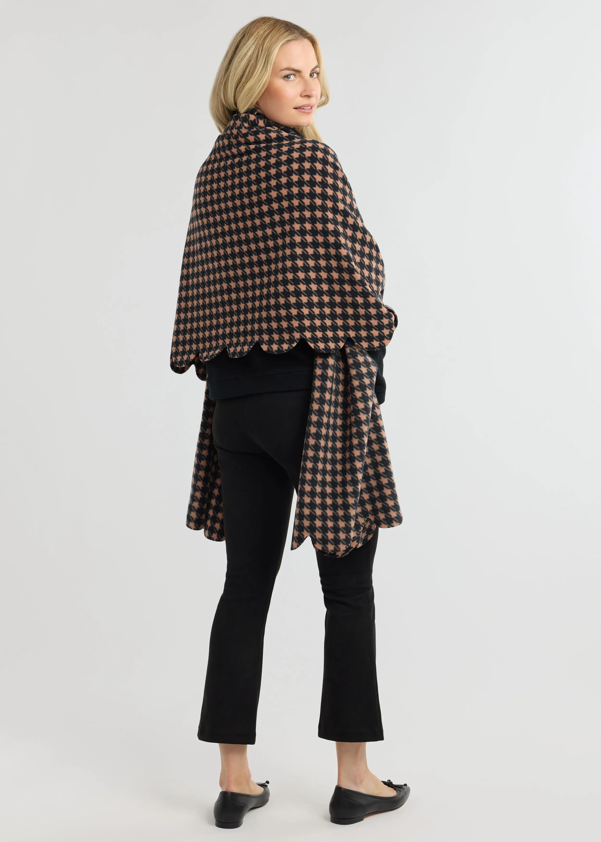 Five Mile River Scarf in Vello Fleece (Camel/Black Houndstooth) sold by Dudley Stephens product image thumbnail 5