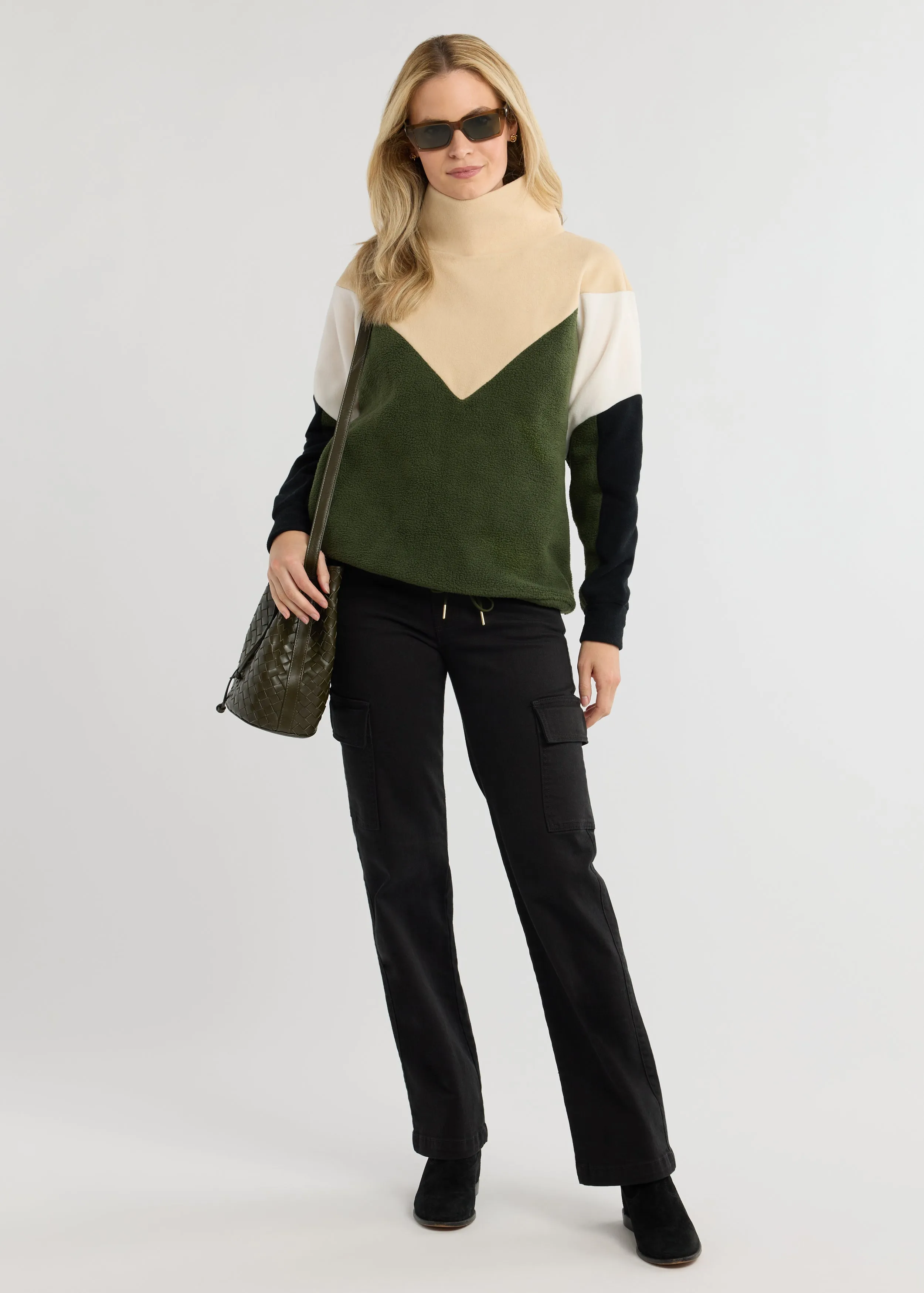 Isla Pullover in Sherpa/Vello Fleece (Spruce Multi) sold by Dudley Stephens product image thumbnail 2