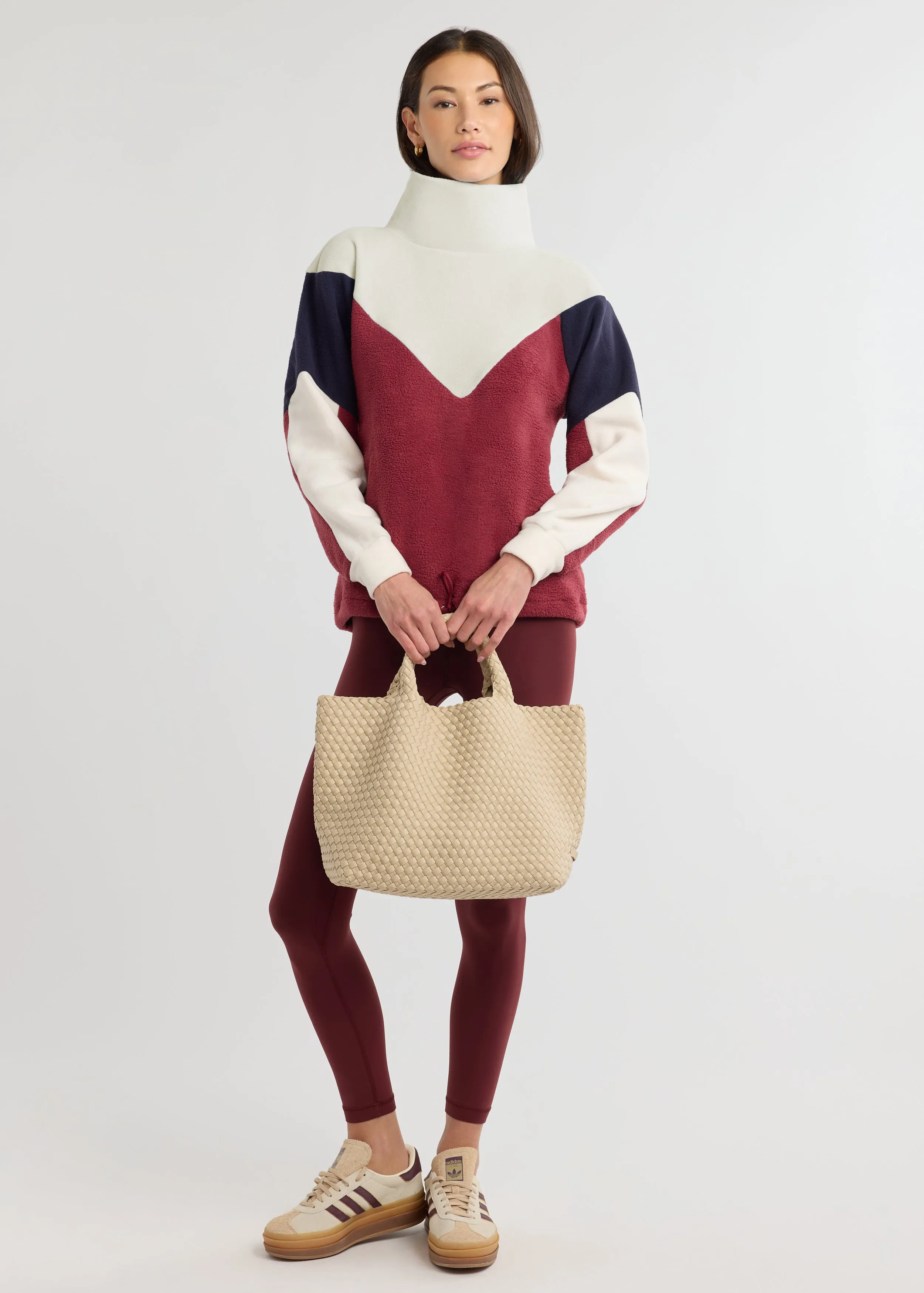 Isla Pullover in Sherpa/Vello Fleece (Burgundy Multi) sold by Dudley Stephens product image thumbnail 3