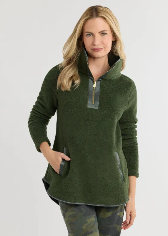 Laurel Pullover in Sherpa Fleece (Spruce) sold by Dudley Stephens