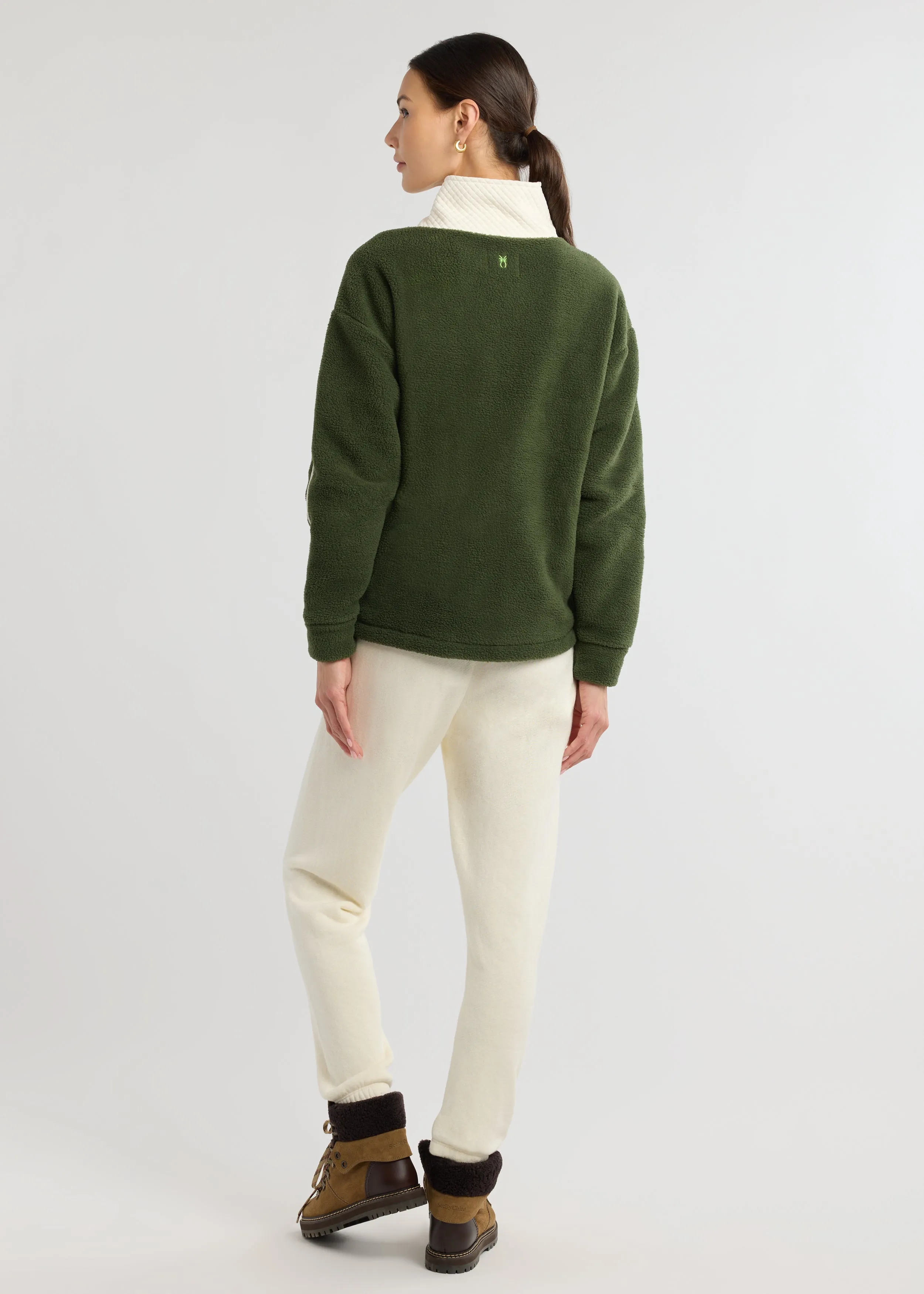 Emerson Pullover in Sherpa Fleece (Spruce/Cream) sold by Dudley Stephens product image thumbnail 3