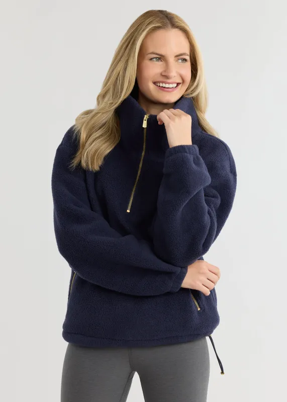 Hartley Pullover in Sherpa Fleece (Navy) sold by Dudley Stephens