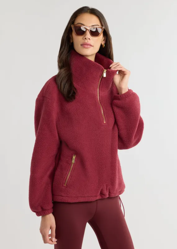 Hartley Pullover in Sherpa Fleece (Burgundy) sold by Dudley Stephens