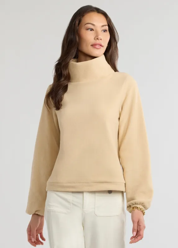 Grace Street Turtleneck in Vello Fleece (Hazelnut) sold by Dudley Stephens