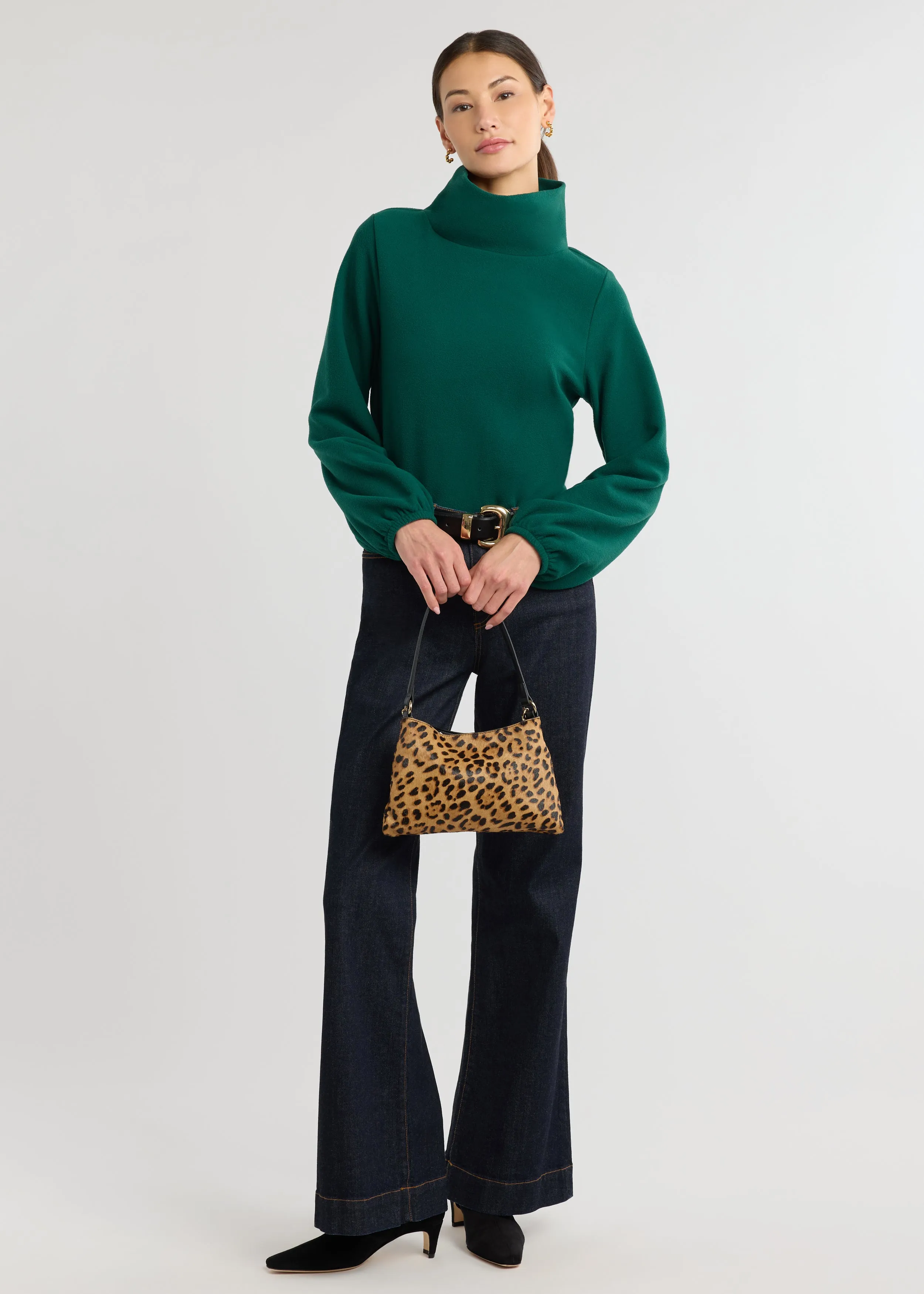 Grace Street Turtleneck in Vello Fleece (Emerald) sold by Dudley Stephens product image thumbnail 2