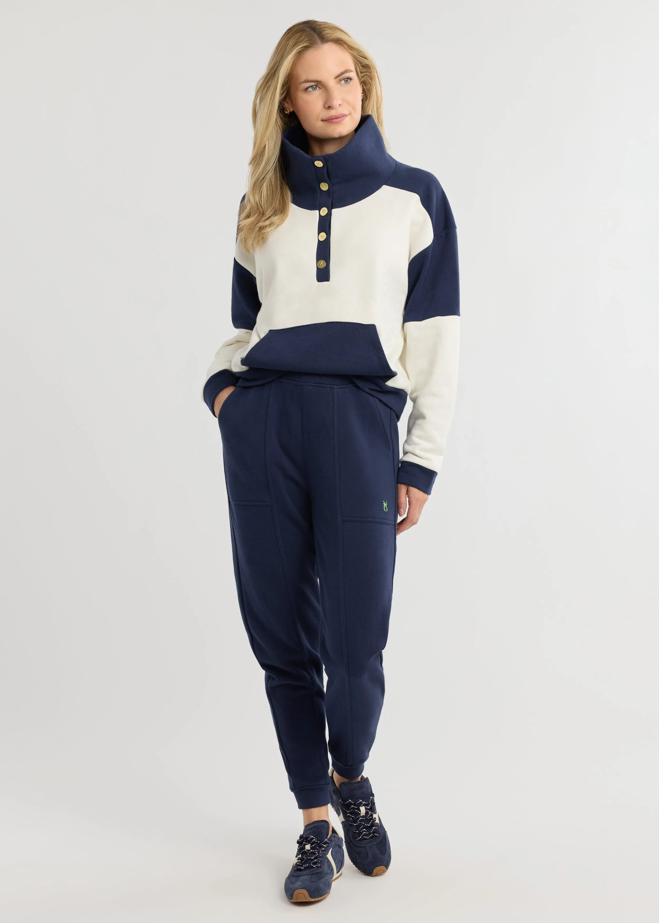 Townhill Pullover in French Terry (Cream/Navy) sold by Dudley Stephens product image thumbnail 2