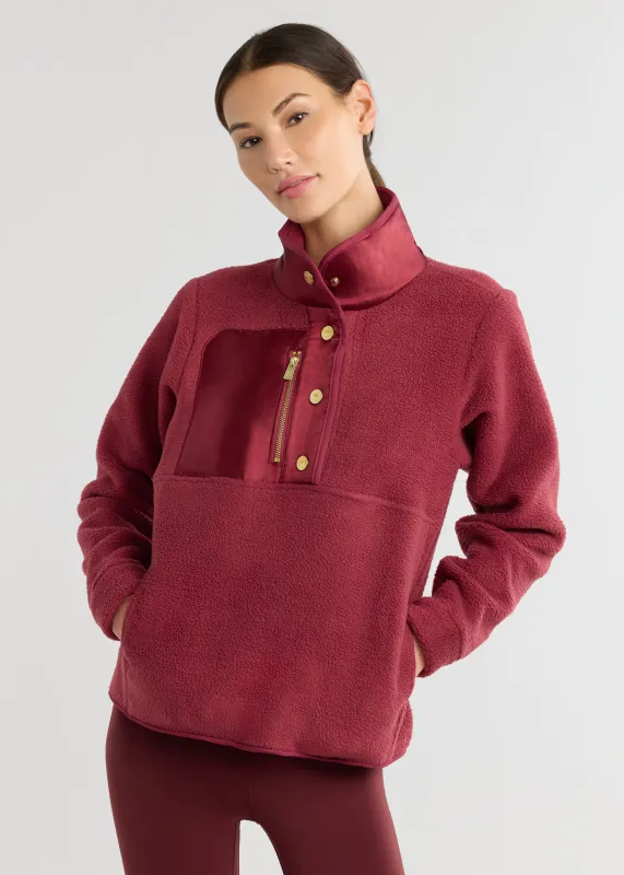 Cherry Lawn Pullover in Sherpa Fleece (Burgundy) sold by Dudley Stephens