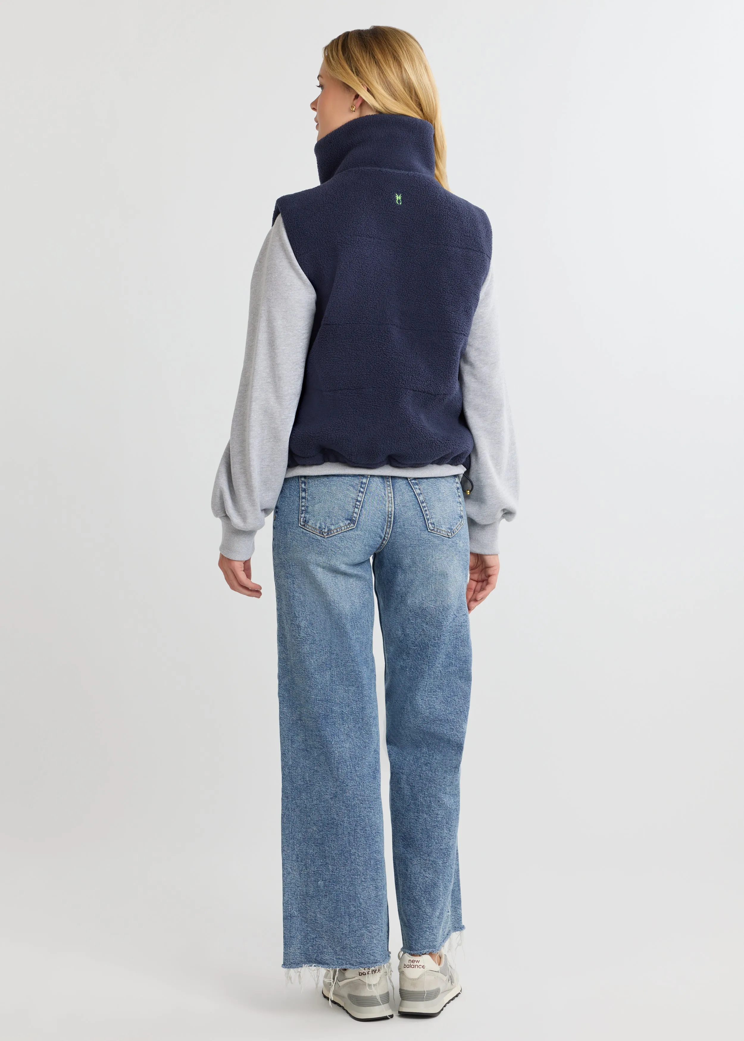 Puffer Vest in Sherpa Fleece (Navy) sold by Dudley Stephens product image thumbnail 4