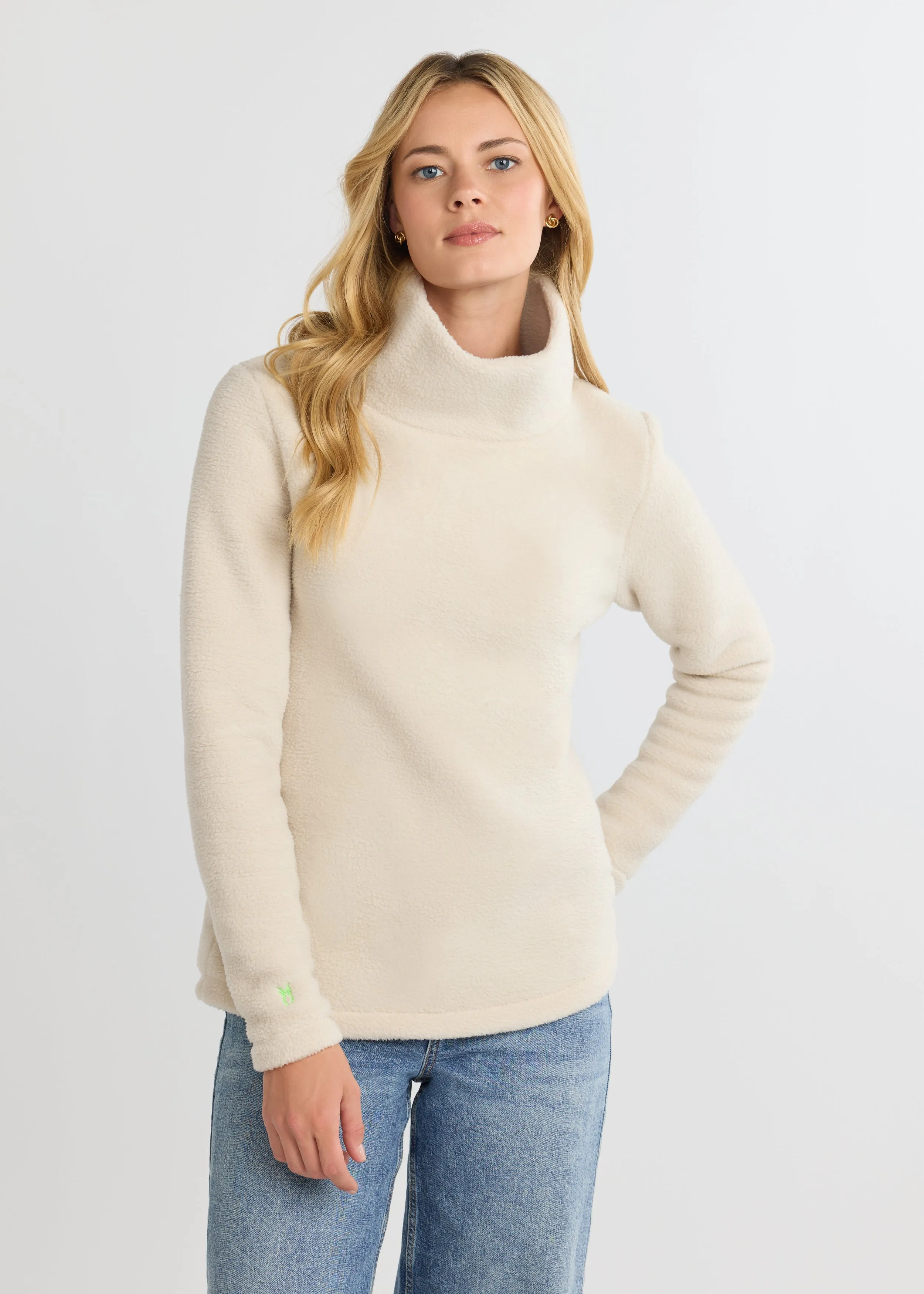 Greenpoint Turtleneck in Sherpa Fleece (Oatmeal) sold by Dudley Stephens
