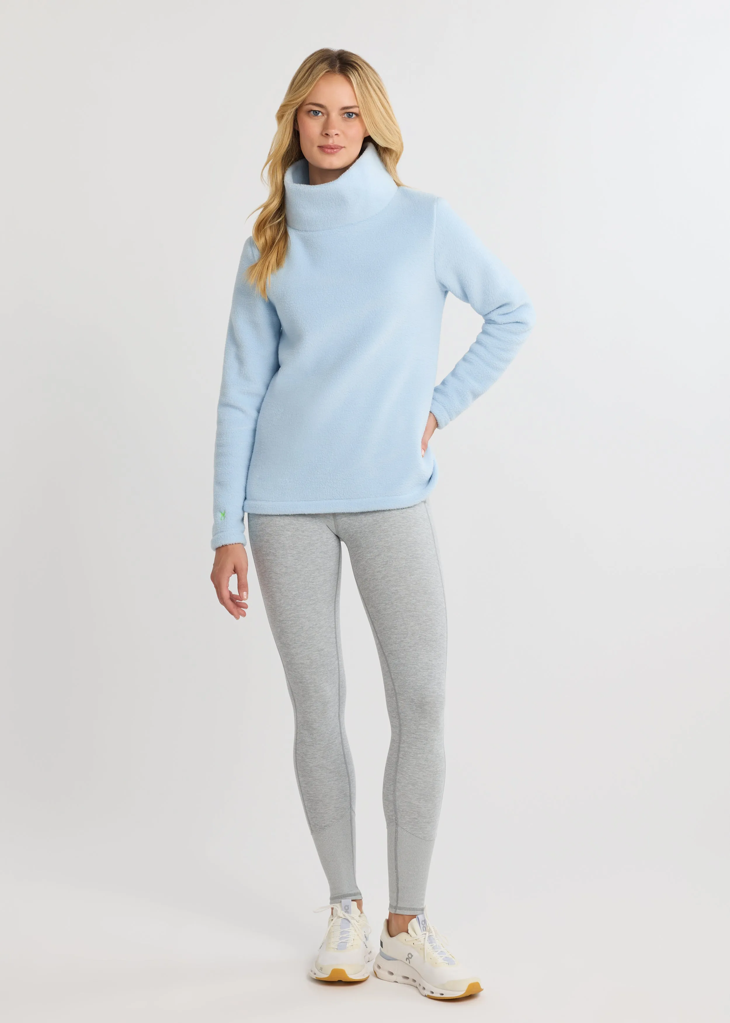 Greenpoint Turtleneck in Sherpa Fleece (Ice Blue) sold by Dudley Stephens product image thumbnail 3