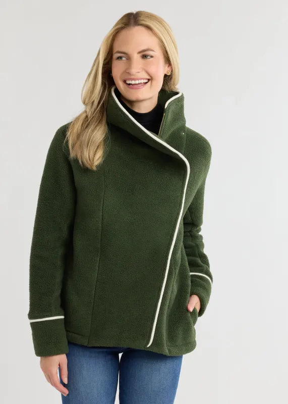 Blythe Jacket in Sherpa Fleece (Spruce) sold by Dudley Stephens