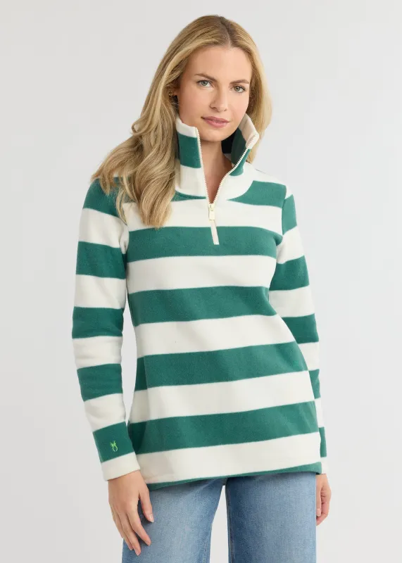 Prospect Pullover in Vello Fleece (Woodland Green/Cream Wide Stripe) sold by Dudley Stephens