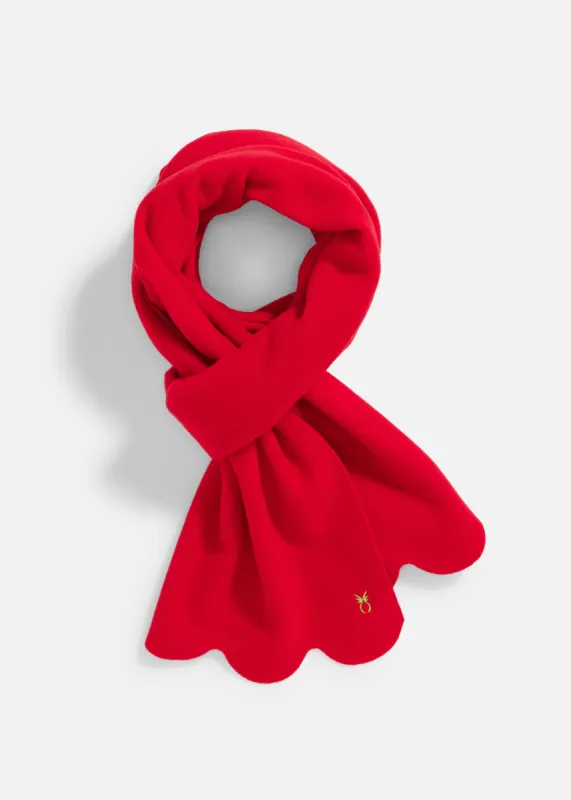 Slopeside Scallop Scarf in Vello Fleece (Red) sold by Dudley Stephens