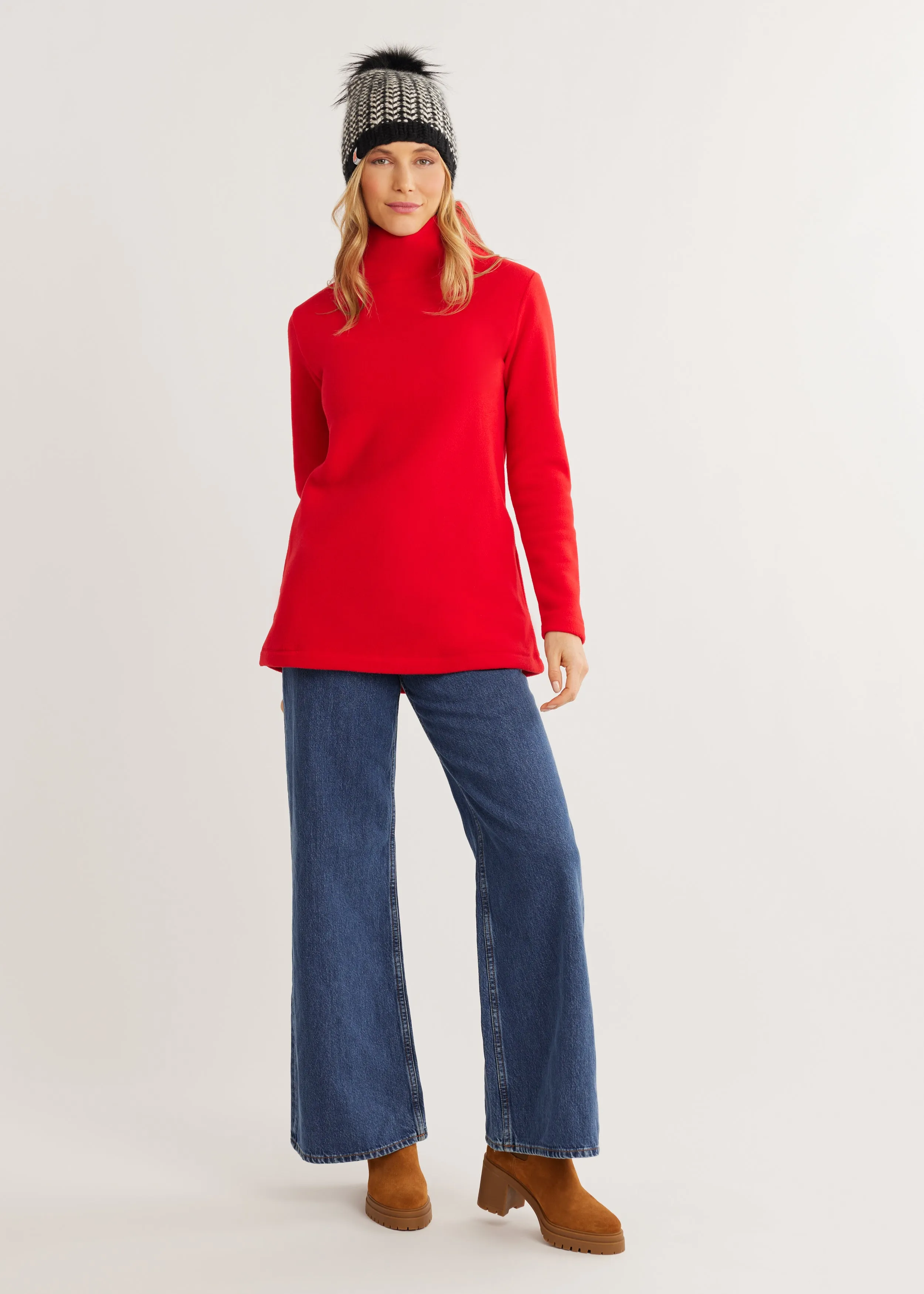 Cobble Hill Turtleneck in Vello Fleece (Red) sold by Dudley Stephens product image thumbnail 3