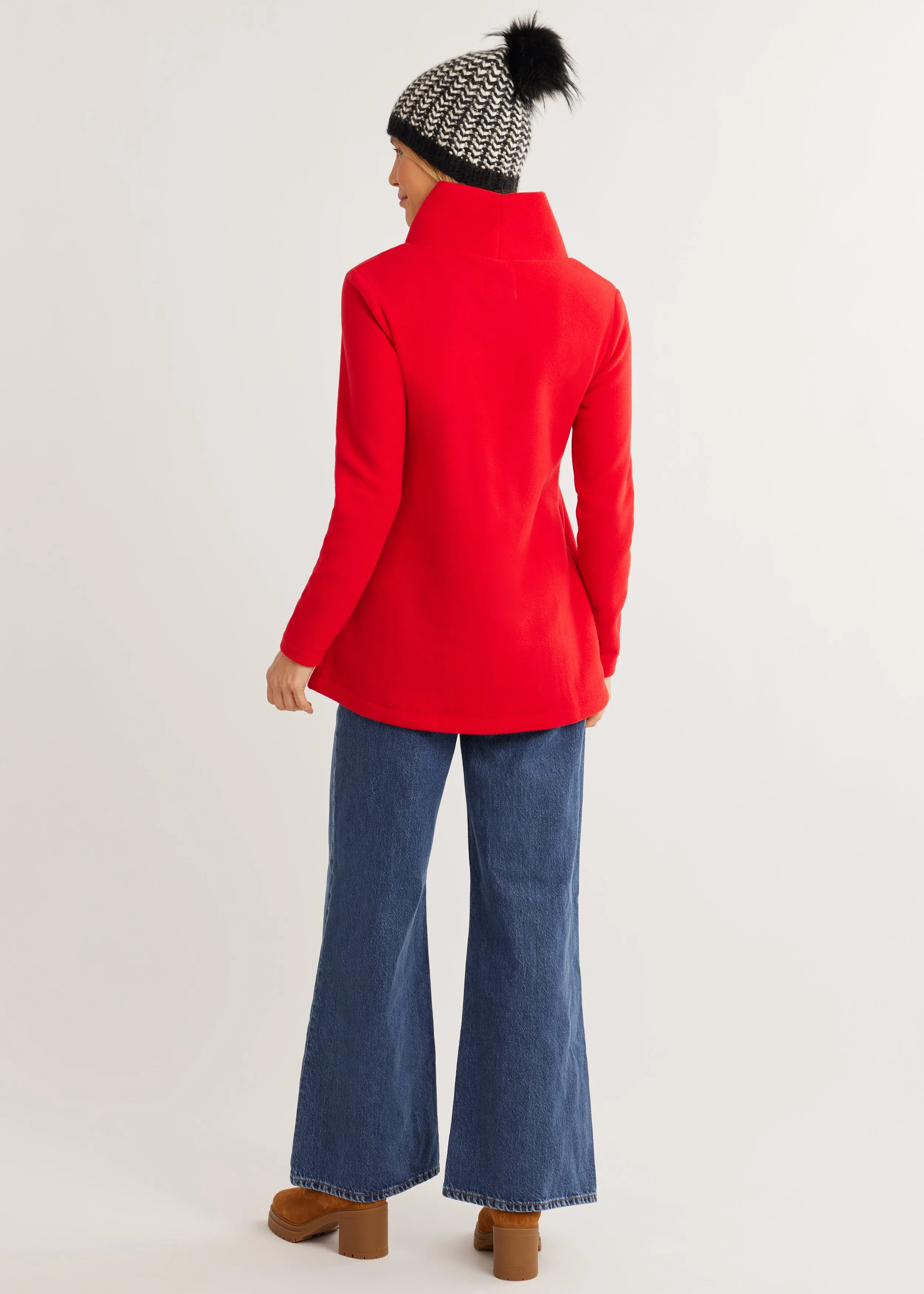 Cobble Hill Turtleneck in Vello Fleece (Red) sold by Dudley Stephens product image thumbnail 4