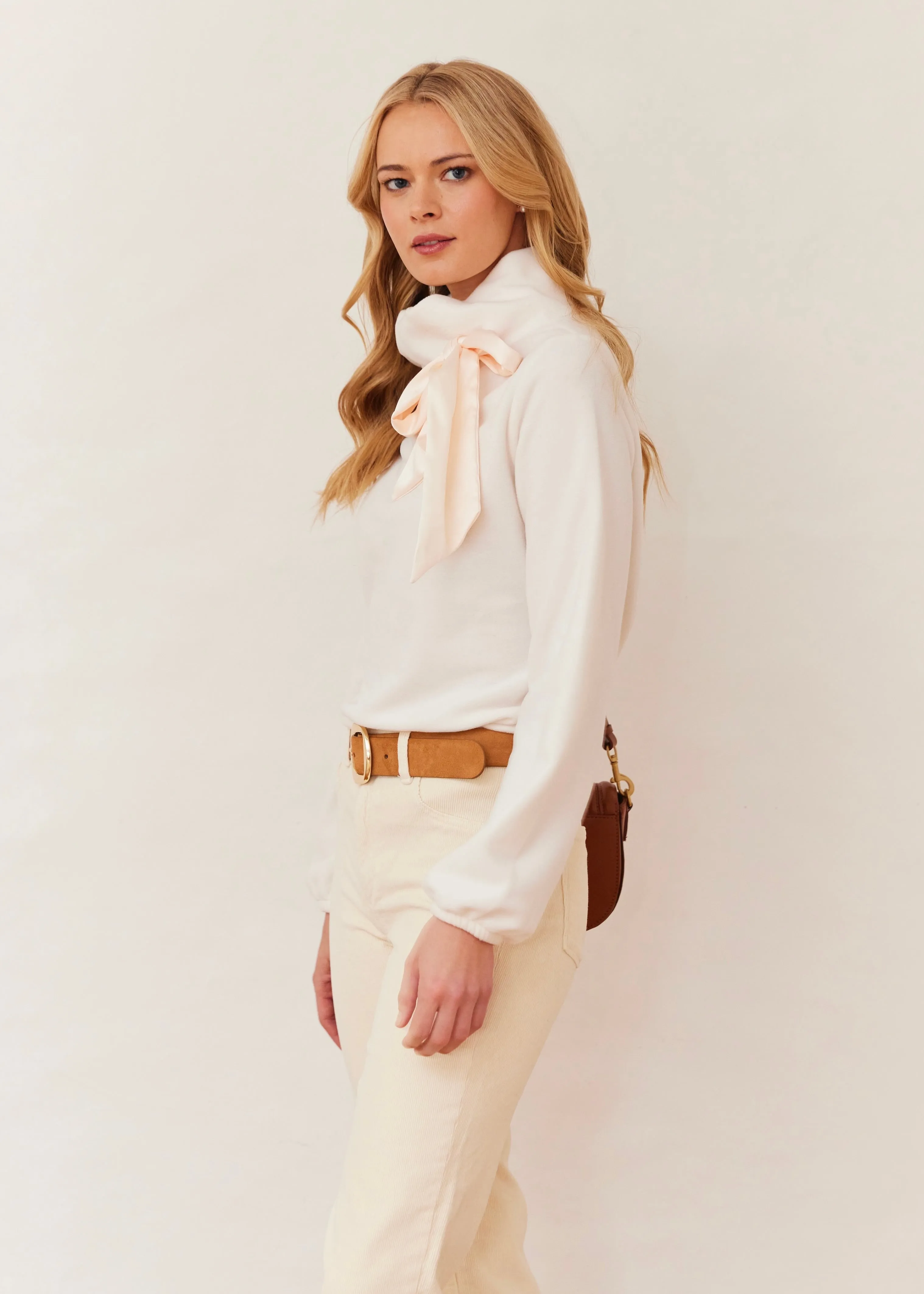 Peggy Bow Top in Vello Fleece (Cream) sold by Dudley Stephens product image thumbnail 3