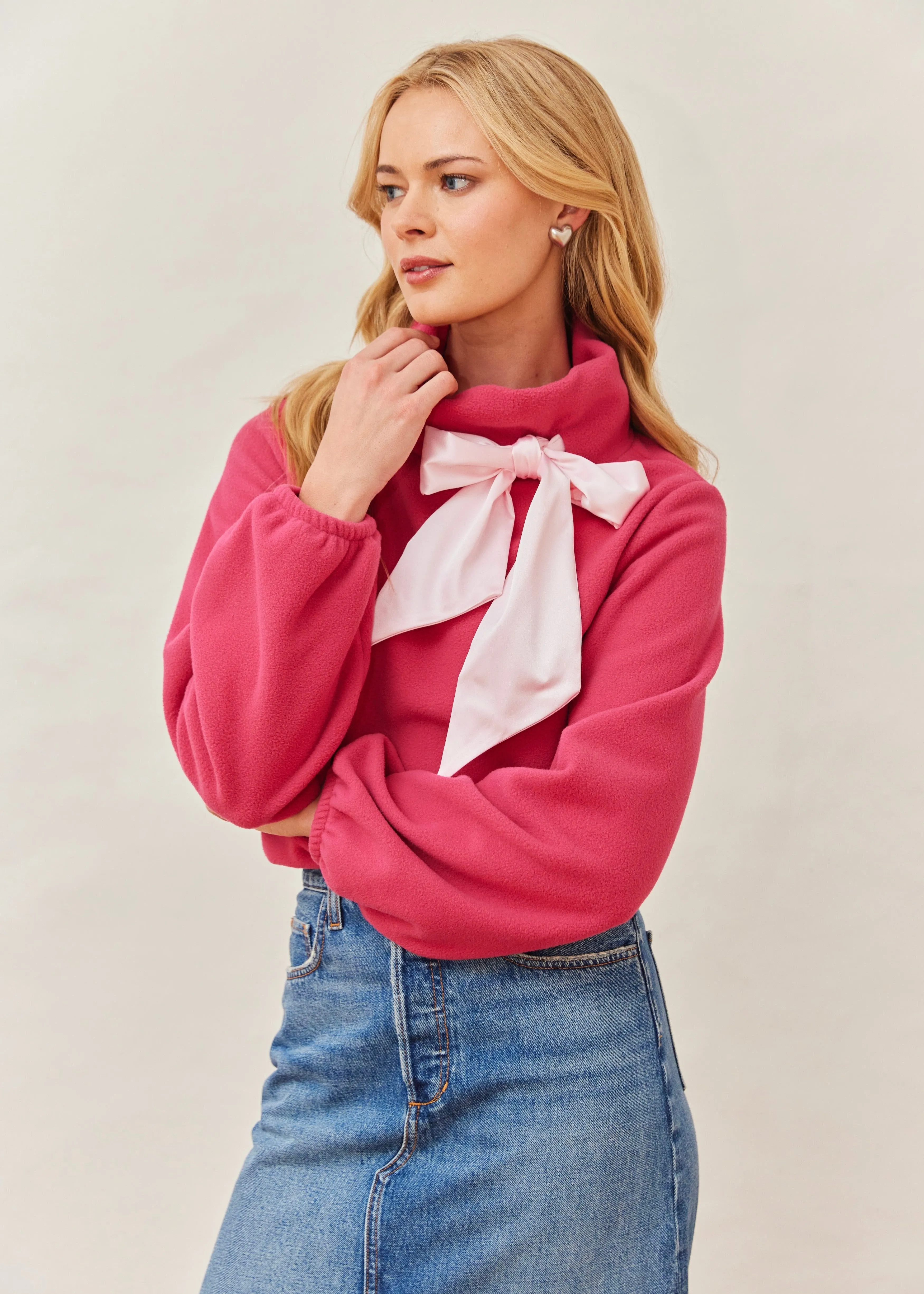 Peggy Bow Top in Vello Fleece (Berry) sold by Dudley Stephens product image thumbnail 3