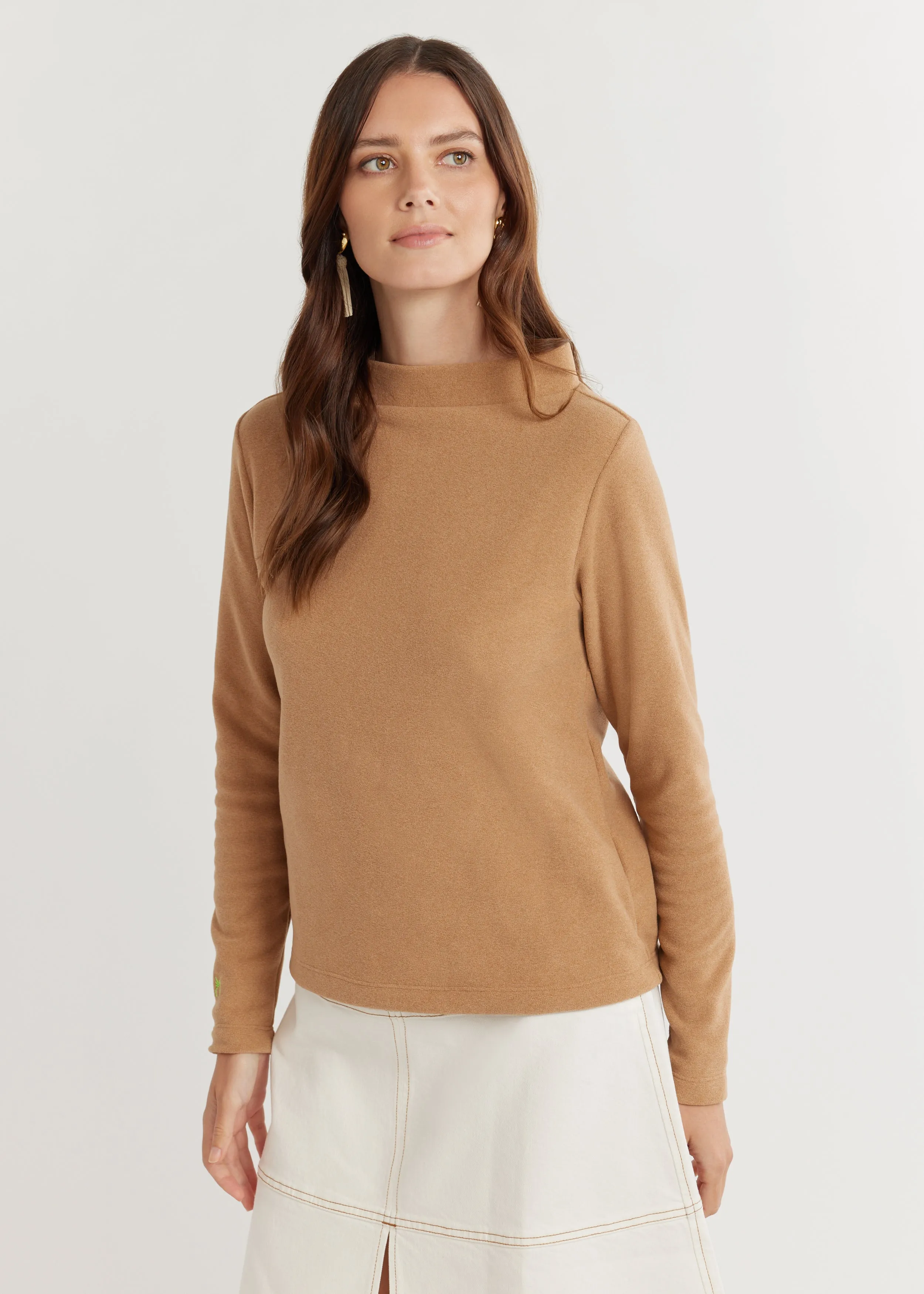 Brighton Boatneck in Terry Fleece (Camel) sold by Dudley Stephens