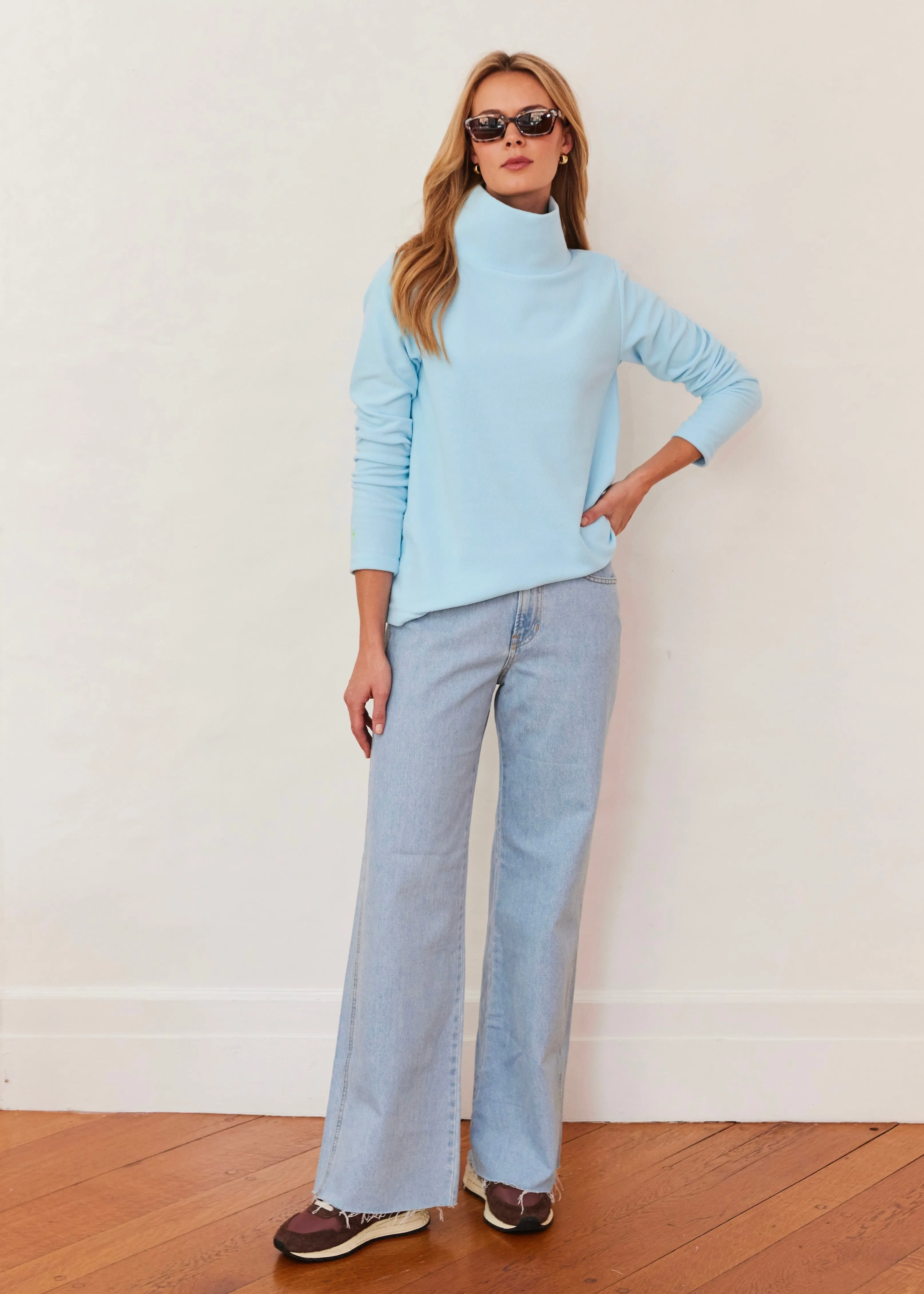 Greenpoint Turtleneck in Terry Fleece (Crystal Blue) sold by Dudley Stephens product image thumbnail 2