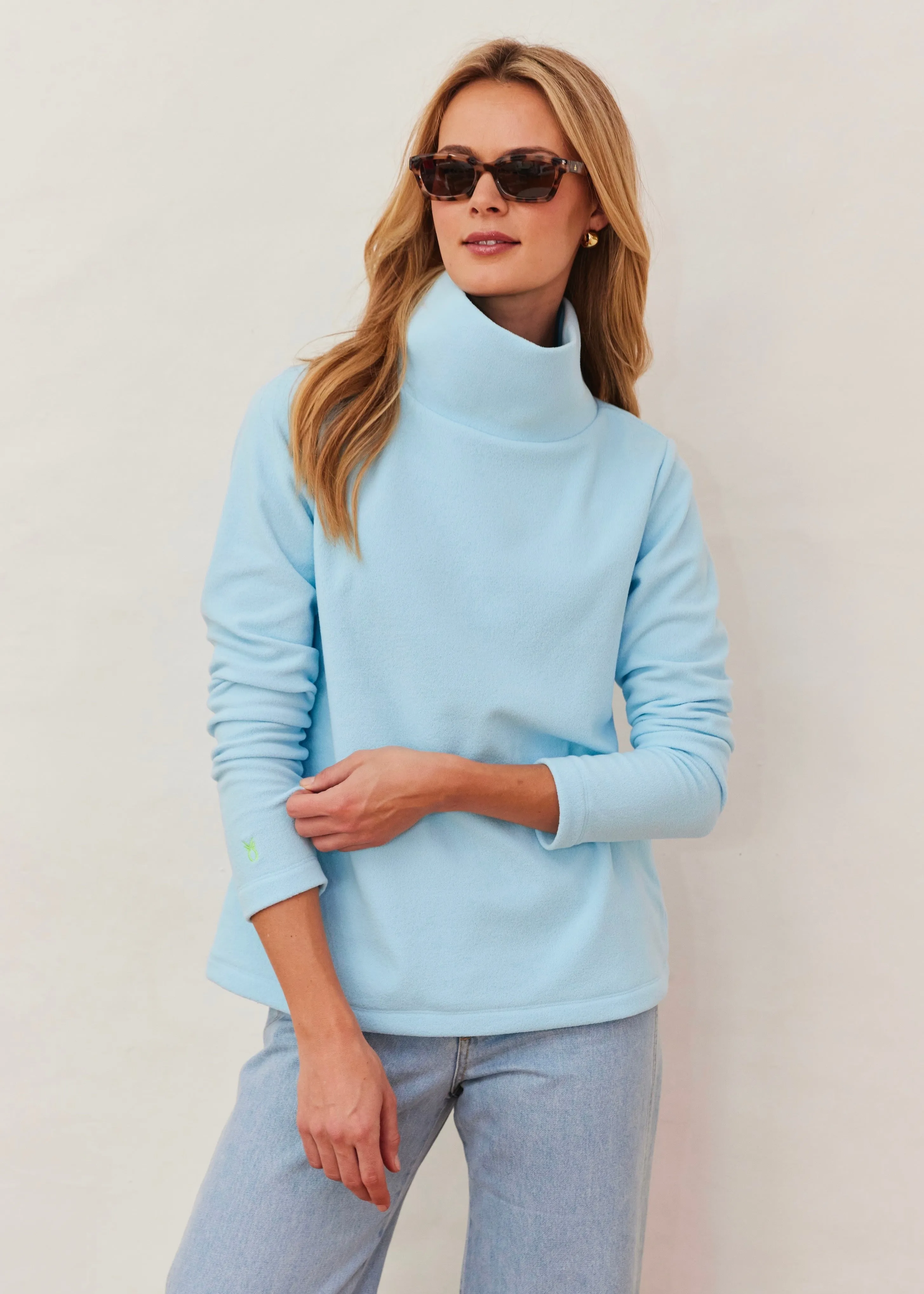 Greenpoint Turtleneck in Terry Fleece (Crystal Blue) sold by Dudley Stephens product image thumbnail 3