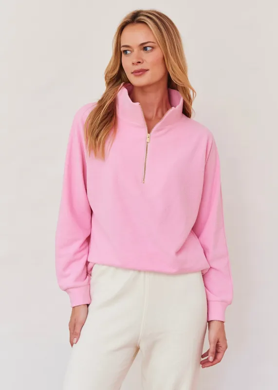 Marion Zip Pullover in Terry Fleece (Prism Pink) made by Dudley Stephens