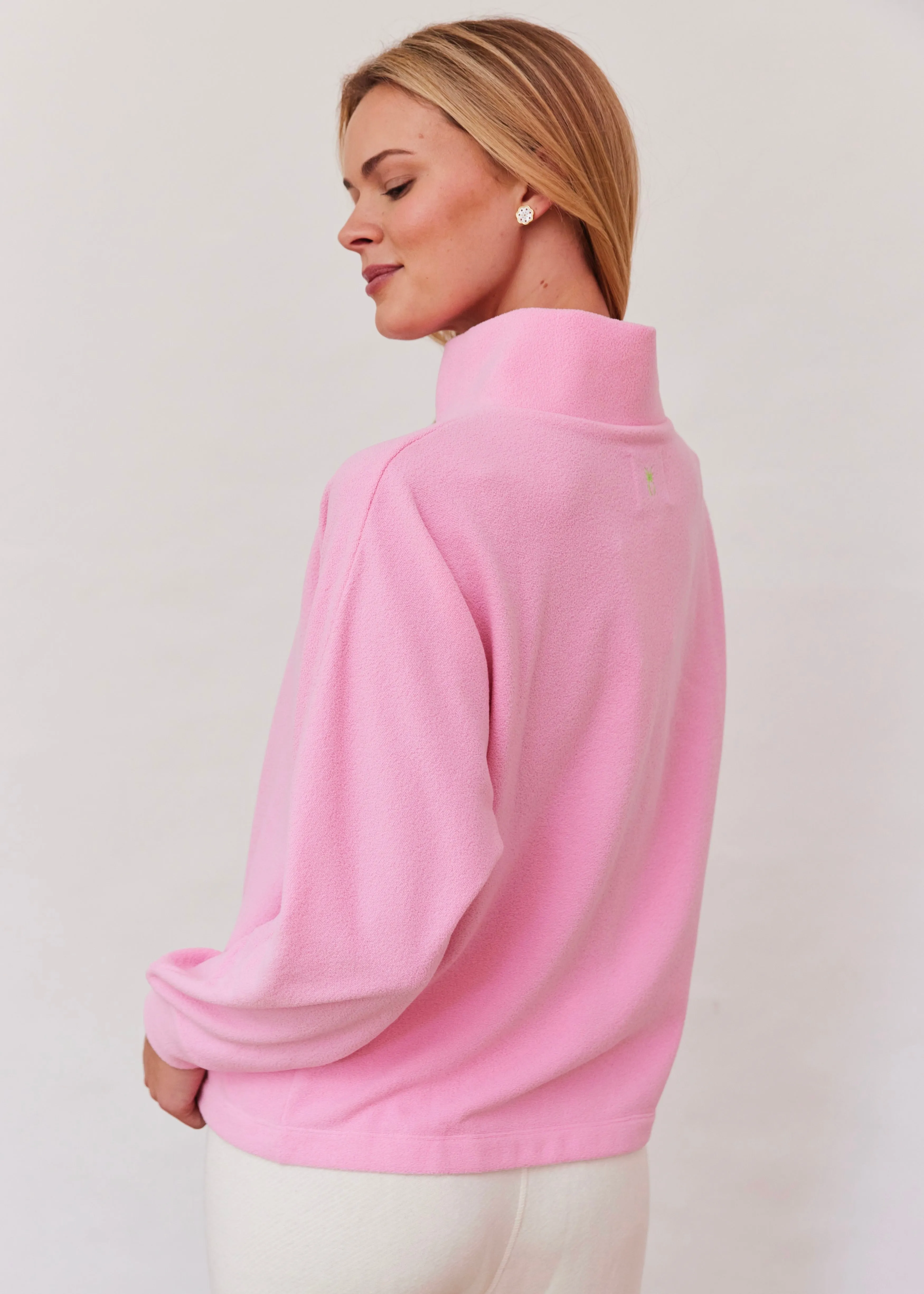 Marion Zip Pullover in Terry Fleece (Prism Pink) sold by Dudley Stephens product image thumbnail 4