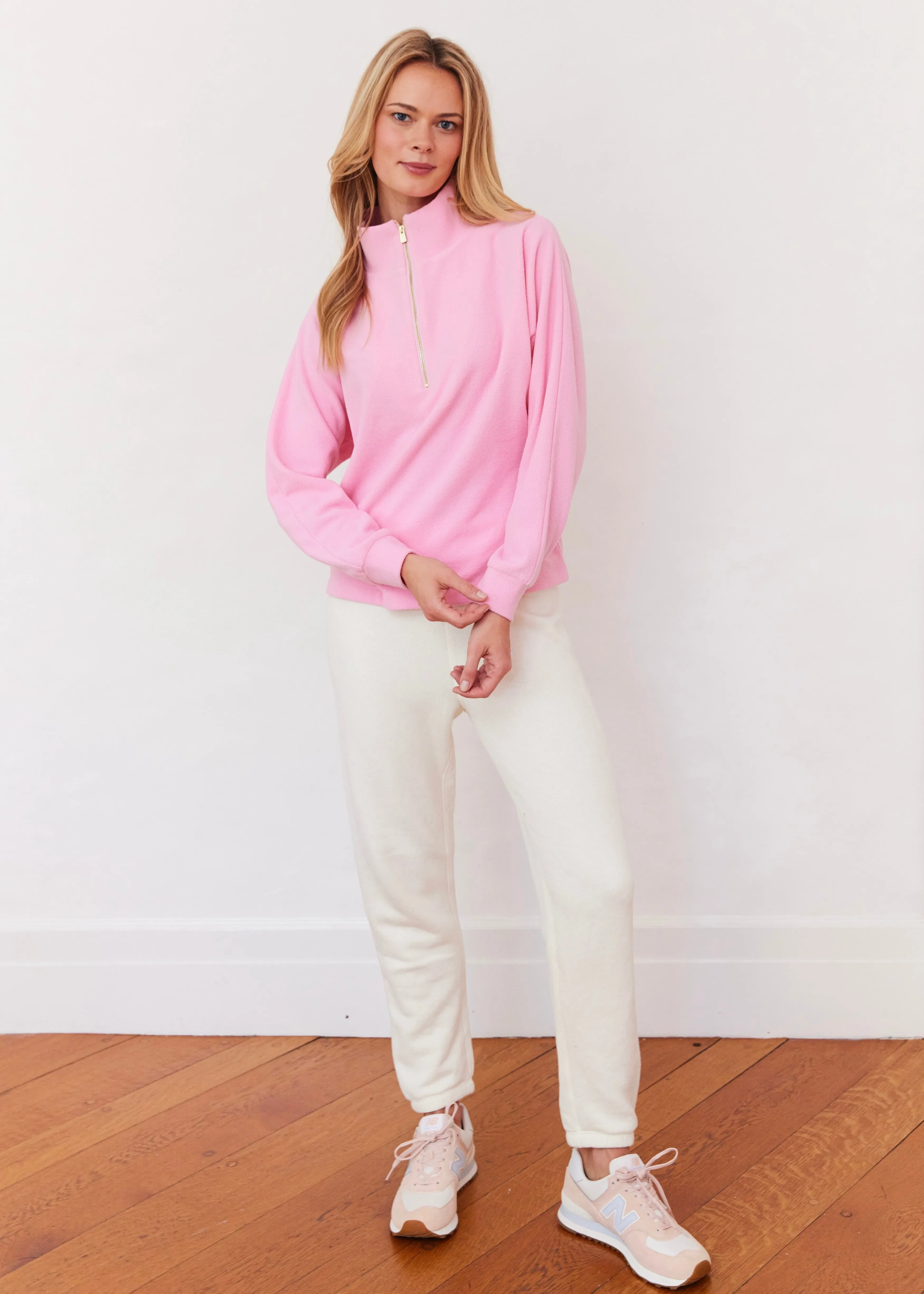 Marion Zip Pullover in Terry Fleece (Prism Pink) sold by Dudley Stephens product image thumbnail 3