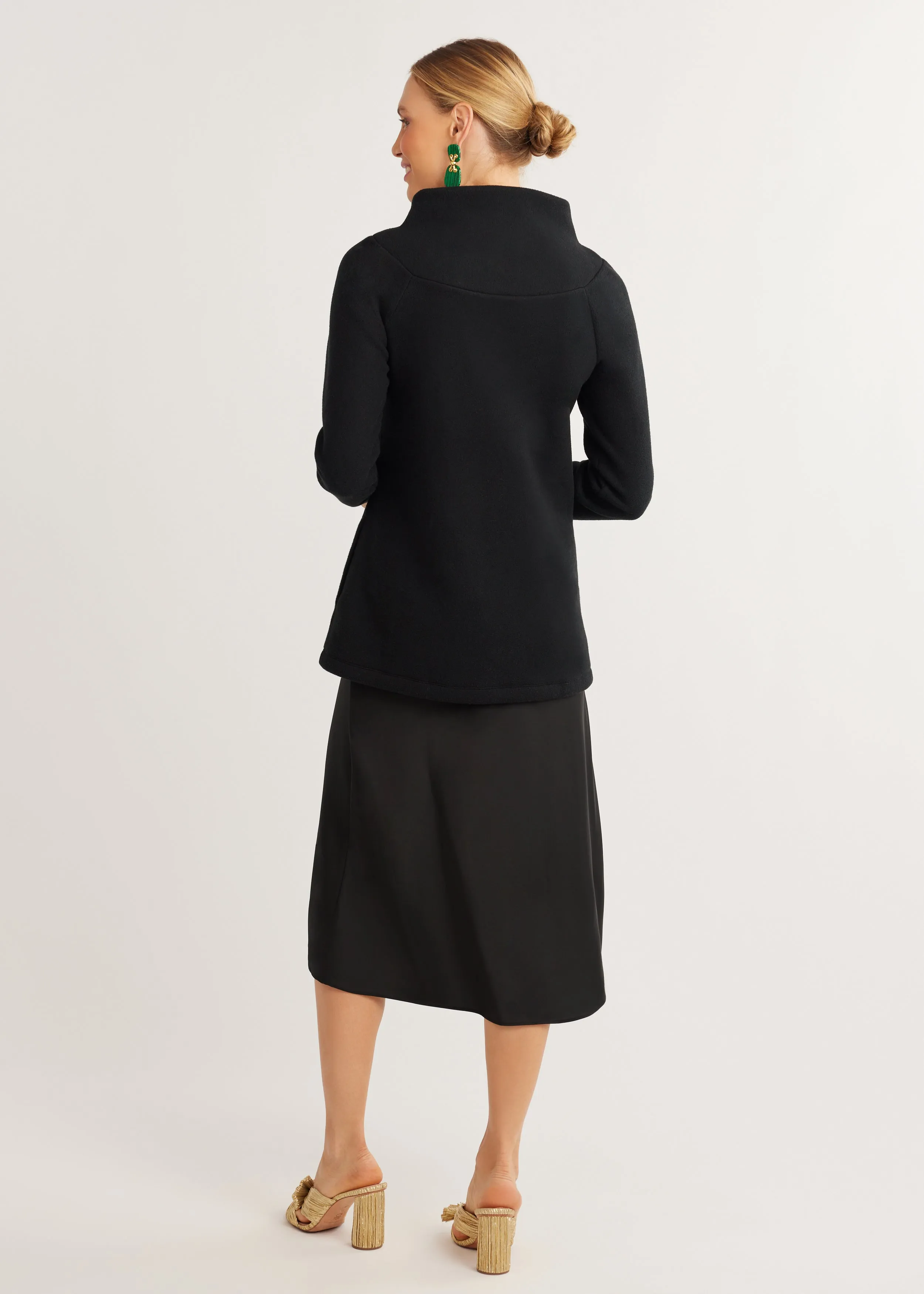 Marielle Mock Neck in Vello Fleece (Black) sold by Dudley Stephens product image thumbnail 5